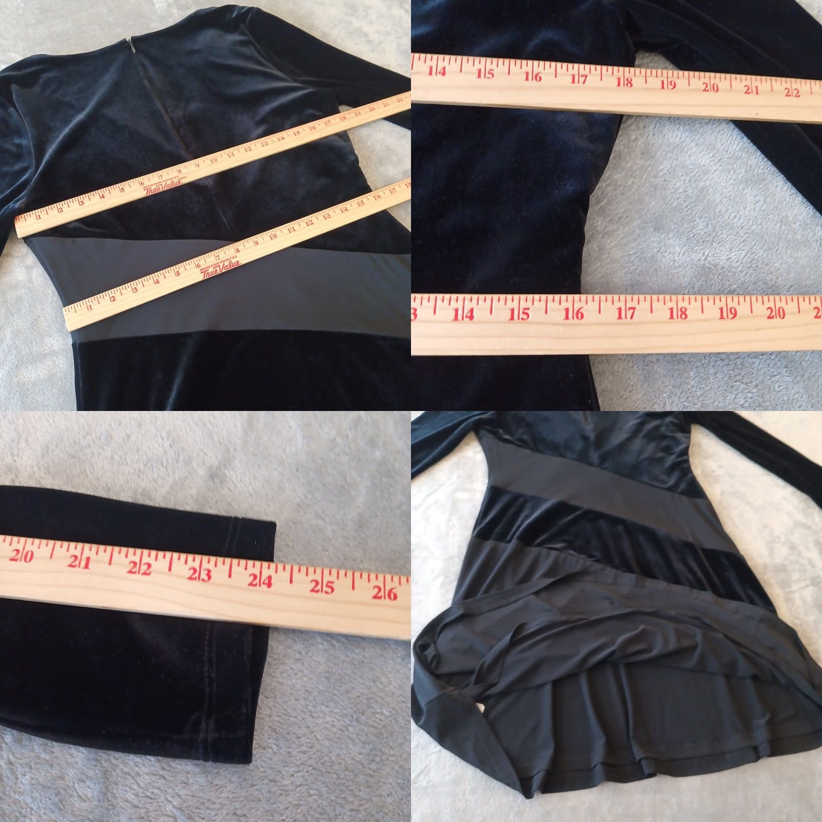 Ralph Lauren Lauren Ralph Lauren Dress Size 14 Black Knee Length Long Sleeve Velour V Neck Womens Size XL / US 12-14 / IT 48-50 - 8 Thumbnail