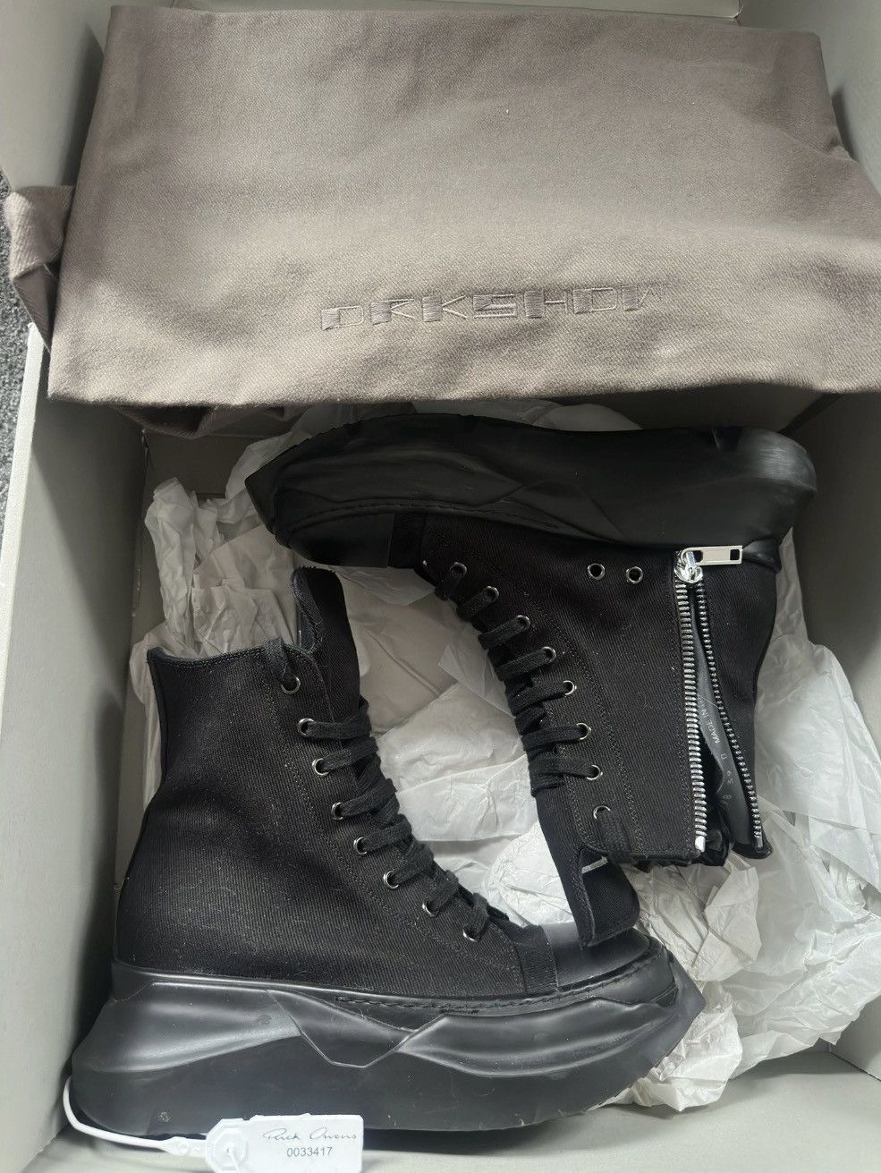 Rick Owens Rick Owens Ramones Abstracts Triple Black Sz. 44 Size US 11 / EU 44 - 3 Thumbnail