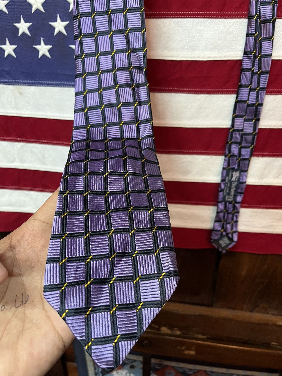 Burberry Burberry London Purple Geometric Tie Size ONE SIZE - 2 Thumbnail