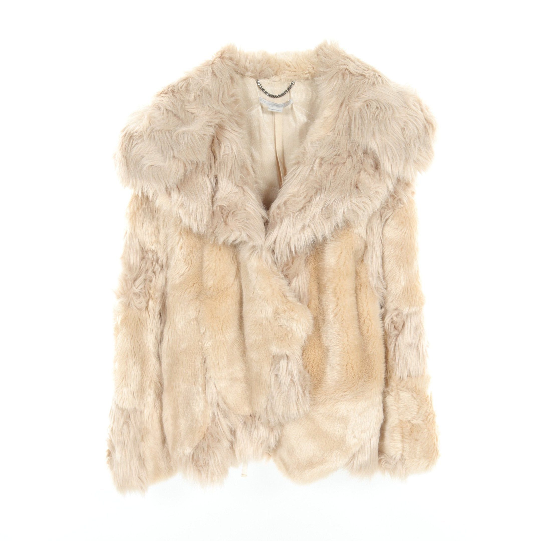 Stella McCartney Stella Mccartney Coat Fake Fur Light Beige Size ONE SIZE - 1 Thumbnail