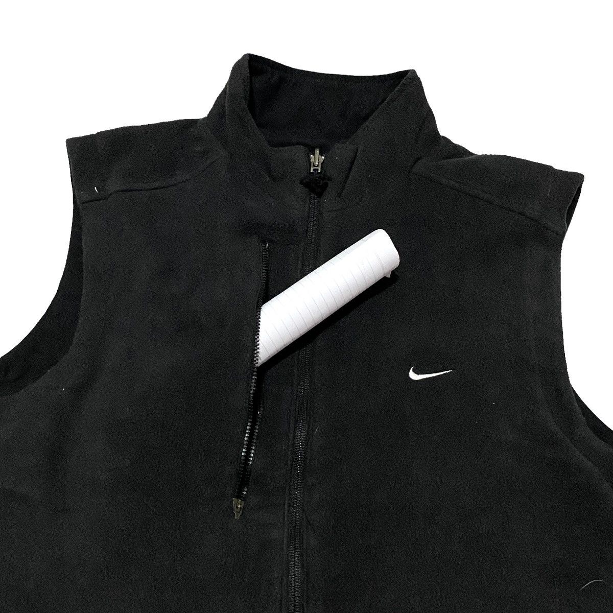 Nike × Vintage Nike fleece Black grey reversible vest Size US L / EU 52-54 / 3 - 5 Thumbnail