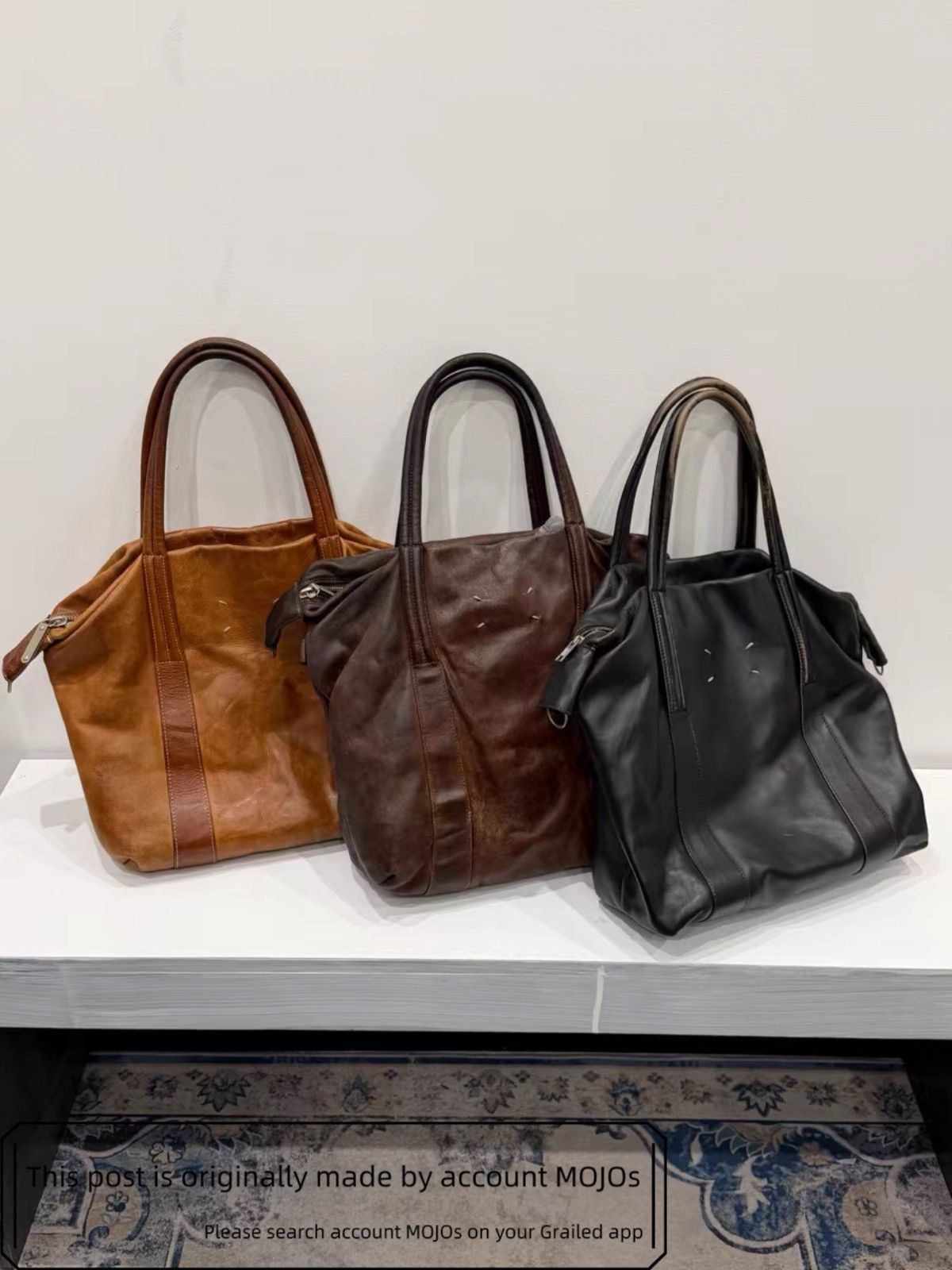 Maison Margiela Maison Margiela 12AW Darker Brown Leather Tote mojos181 Size ONE SIZE - 2 Thumbnail