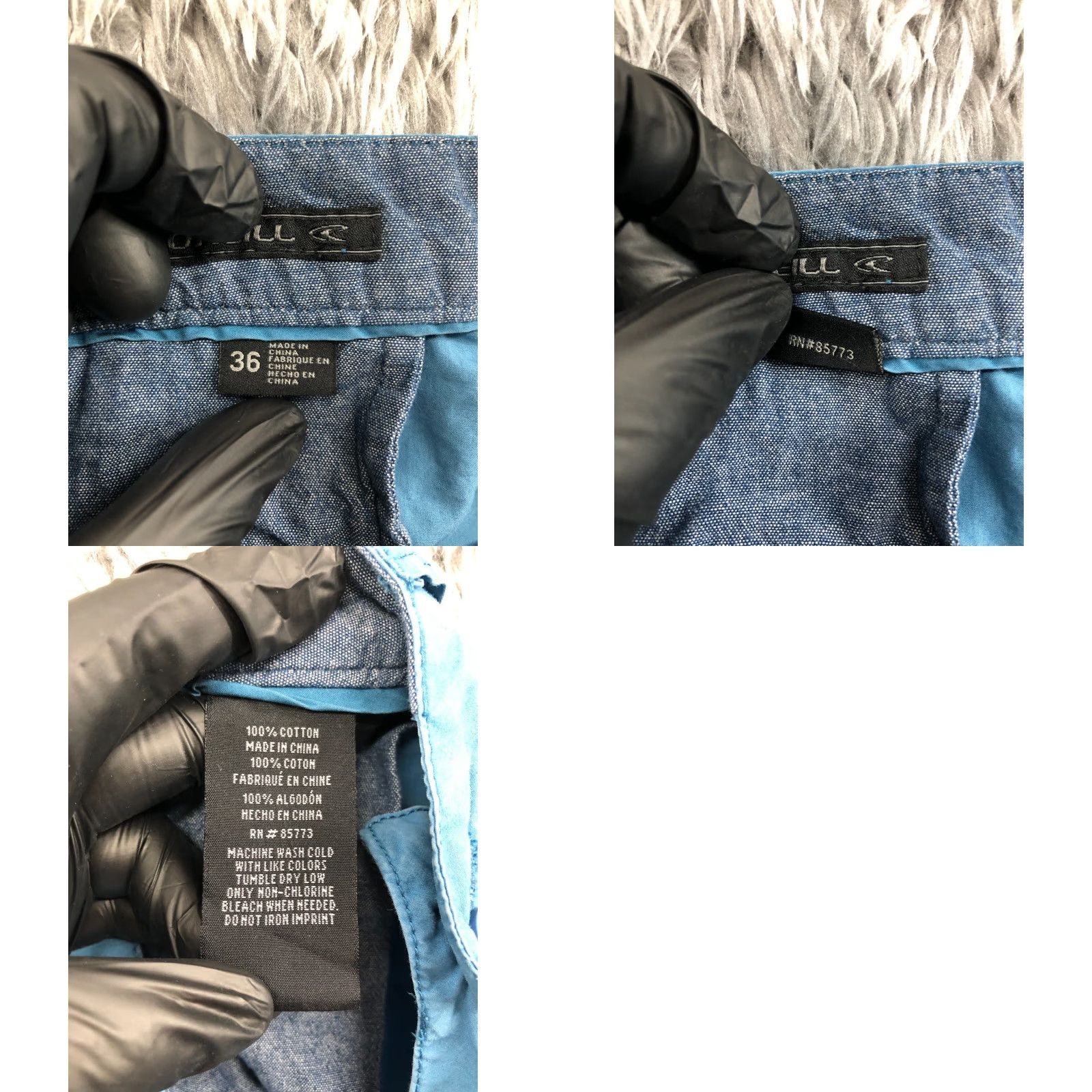 O'Neill O'Neill Mens Shorts 36 Mid Wash Blue Chino 5-Pocket Regular Rise Flat Front Belt Loops Cotton Blend Casual Size US 36 / EU 52 - 8 Thumbnail