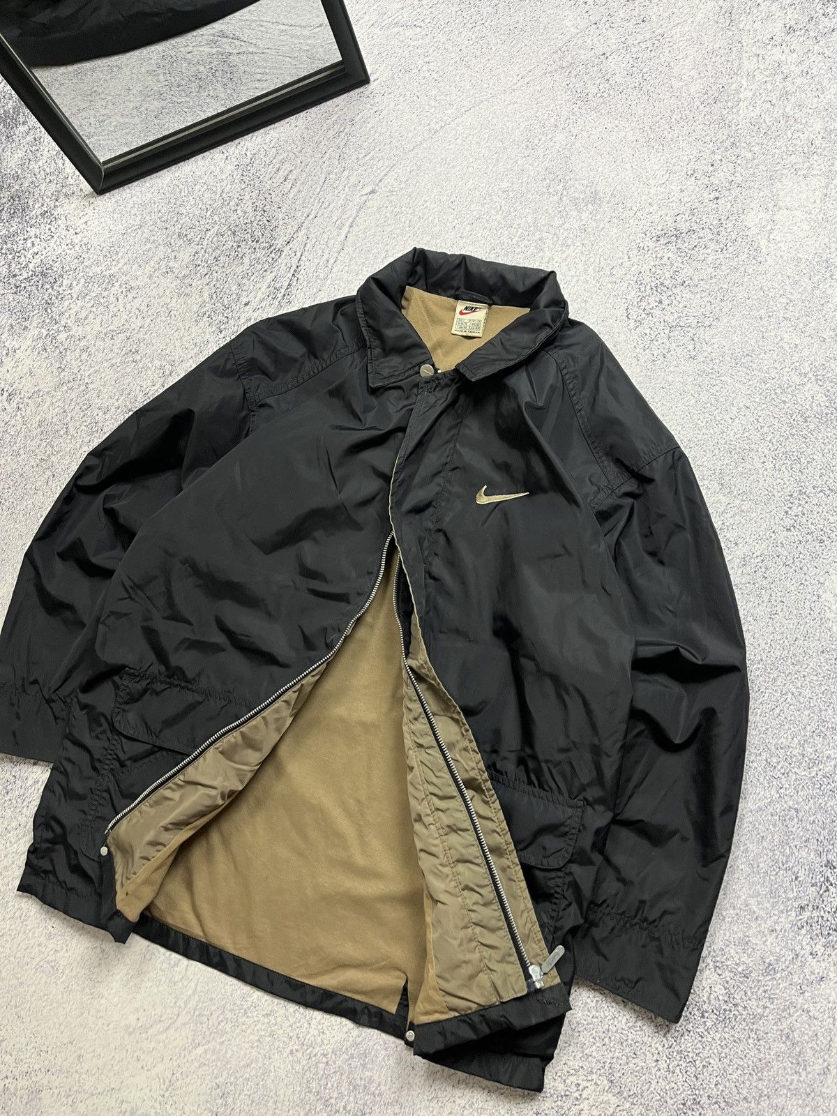 Nike × Vintage Nike Vintage Big Logo Swoosh Nylon Bomber Jacket 90s Y2K Size US S / EU 44-46 / 1 - 5 Thumbnail