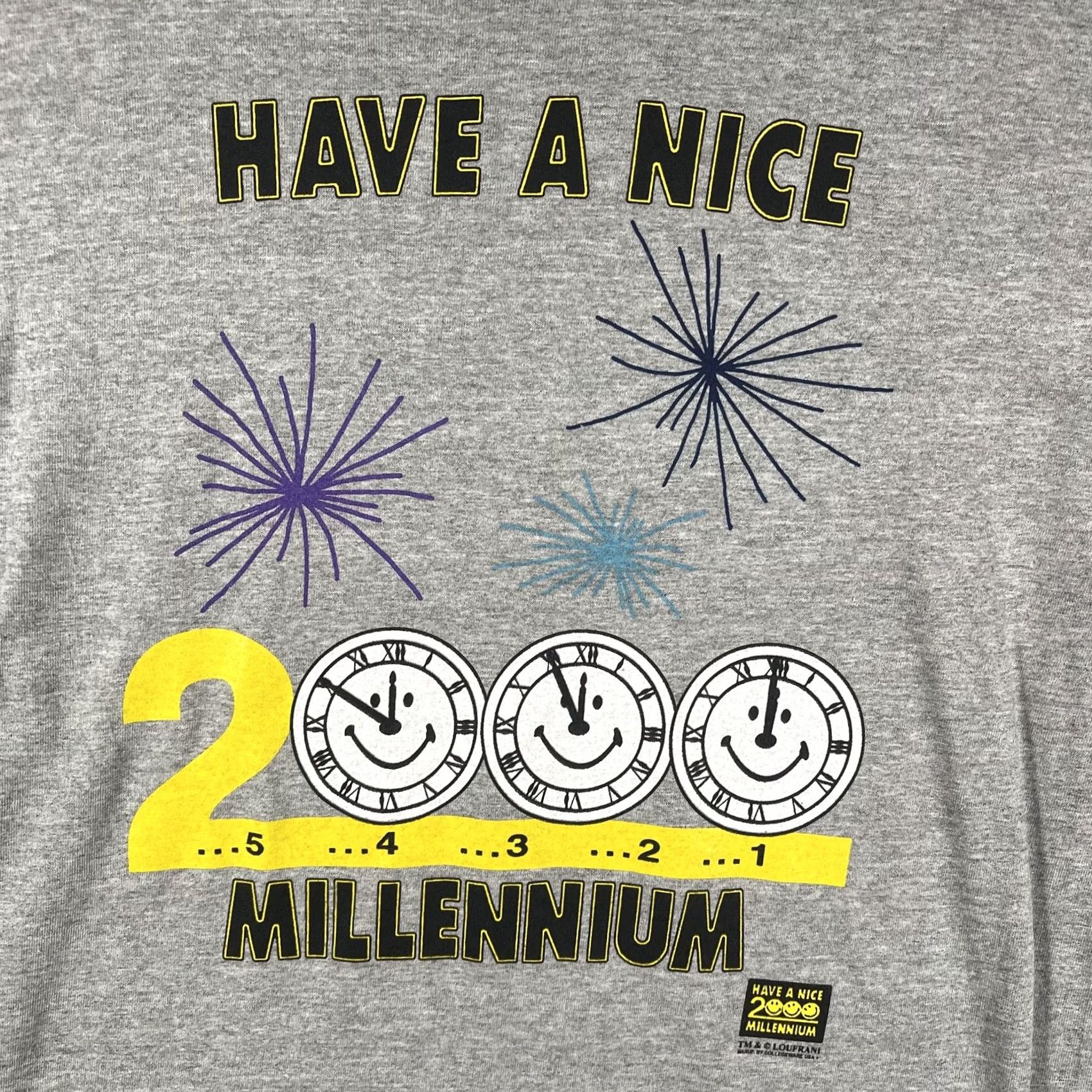 Vintage VINTAGE Have A Nice 2000 Millennium Shirt Mens Medium Gray Y2K Graphic Tee Era Size US M / EU 48-50 / 2 - 3 Thumbnail