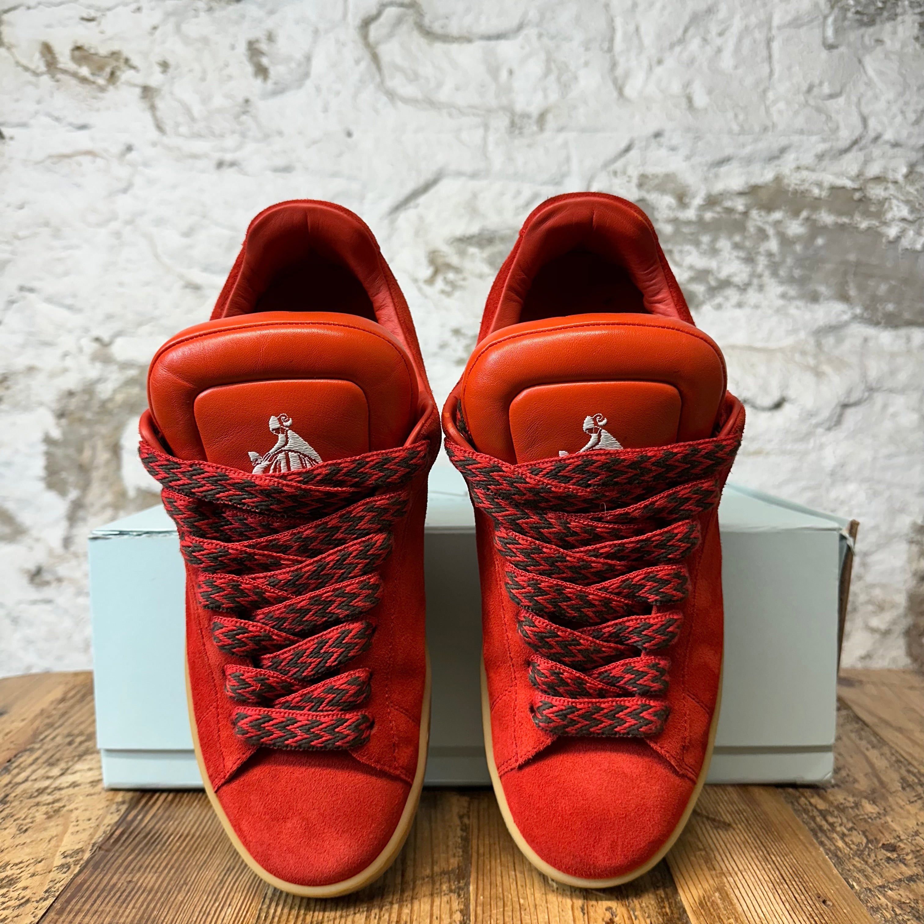 Lanvin Lanvin Future Curb Red Suede Sneaker Sz 11 (44) Size US 11 / EU 44 - 3 Thumbnail