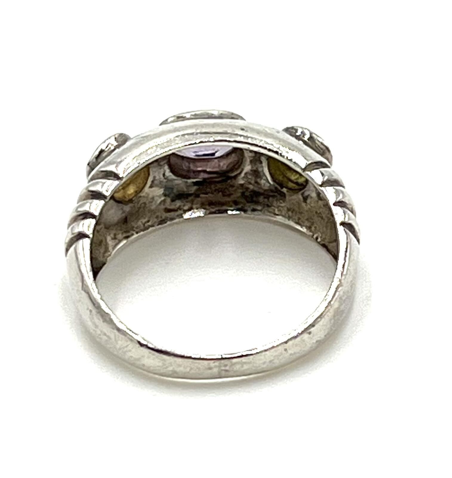 Other Sterling Silver Amethyst, Peridot, Citrine Sculpted Ring Size ONE SIZE - 3 Thumbnail