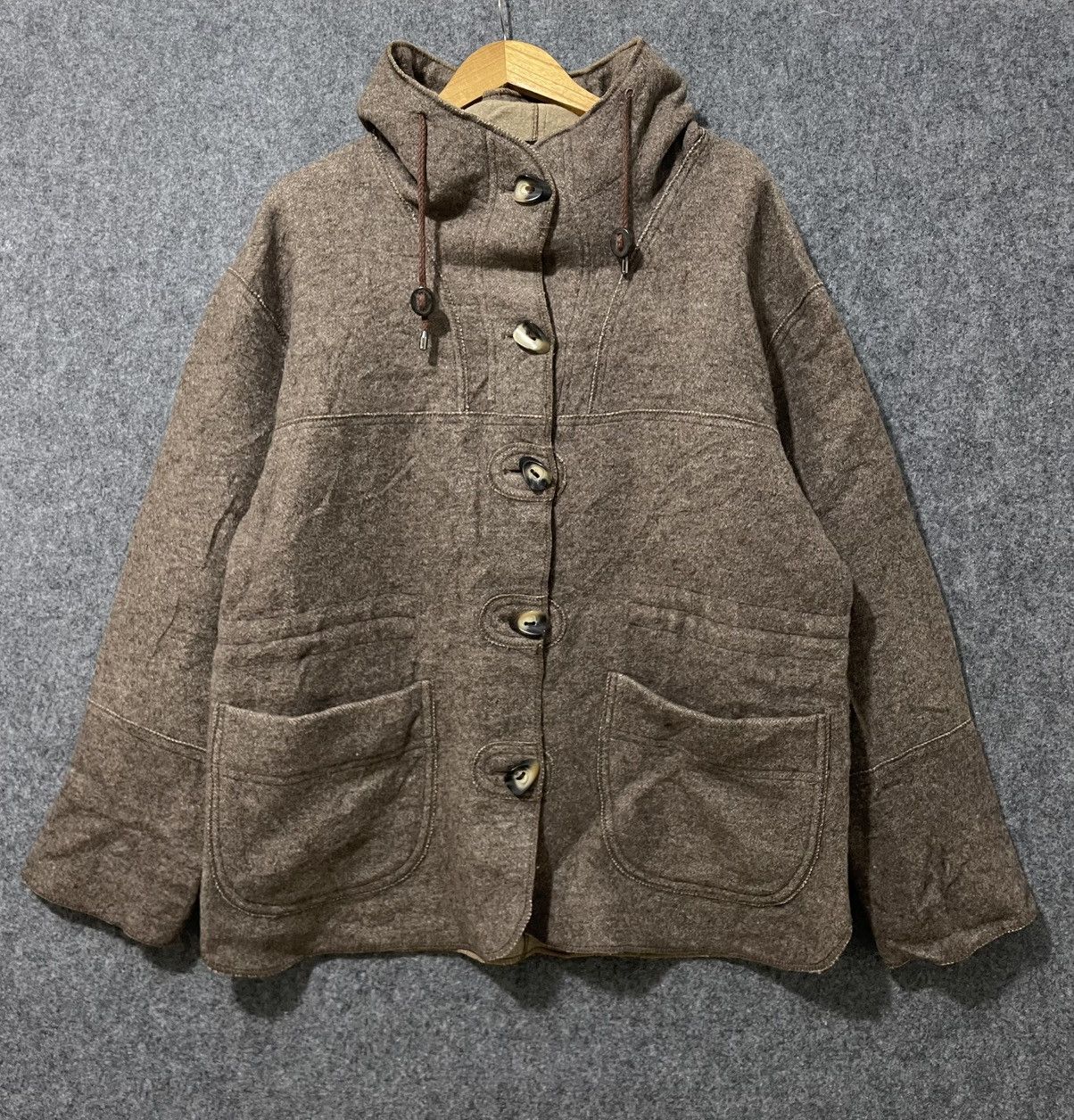 Vintage Gloverall Woll Hooded Button Jacket