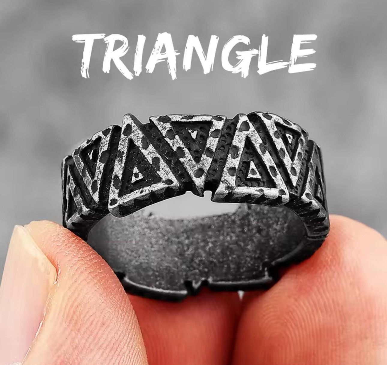 Jewelry × Vintage Simple Vintage Geometry Stainless Steel Mens Rings Size ONE SIZE - 1 Thumbnail