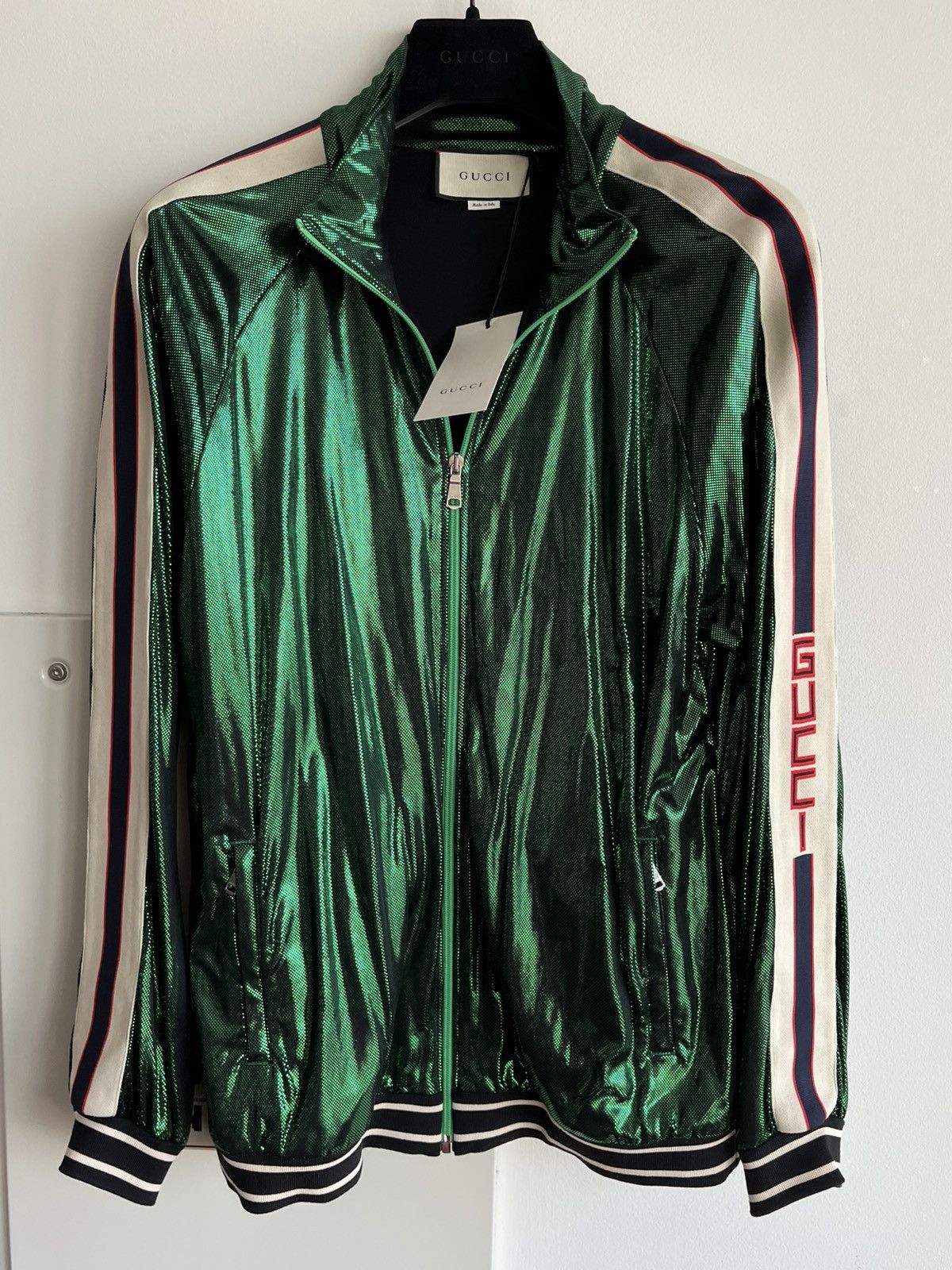 $4k Value Super Runway Gucci Glitter Laminated Track Jacket