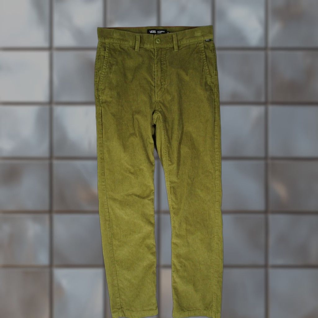 Vans Vans Men's Chino Pants 28 Relaxed Fit Green Corduroy Flat Front 28x30 Modern Size US 28 / EU 44 - 1 Thumbnail