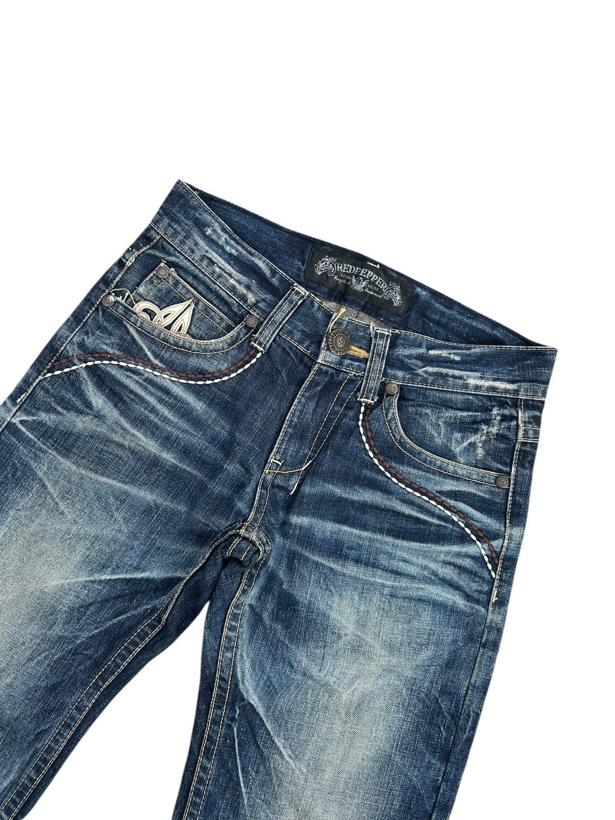 If Six Was Nine Red Pepper Japan Punk Distressed Denim Jeans Size US 31 - 5 Thumbnail