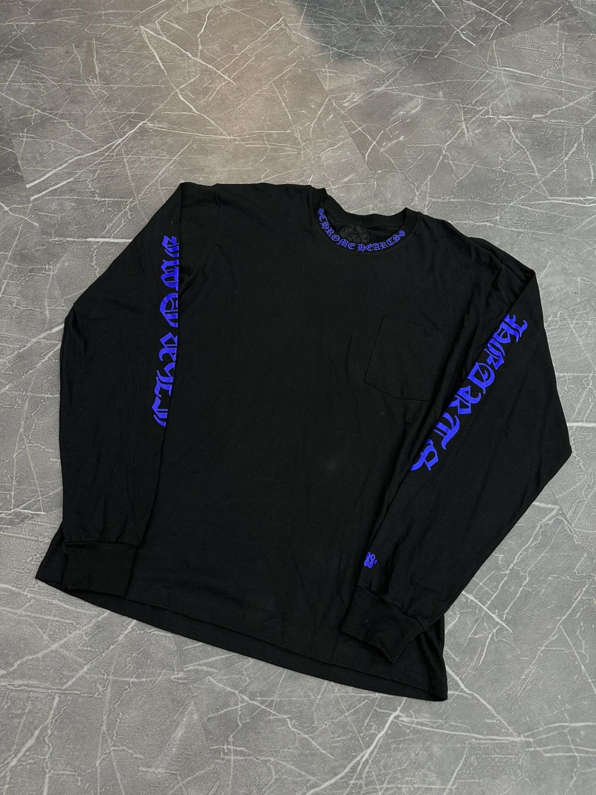 Chrome Hearts Chrome Hearts 1988 Neck Logo Long Sleeve Blue Size US XL / EU 56 / 4 - 2 Thumbnail