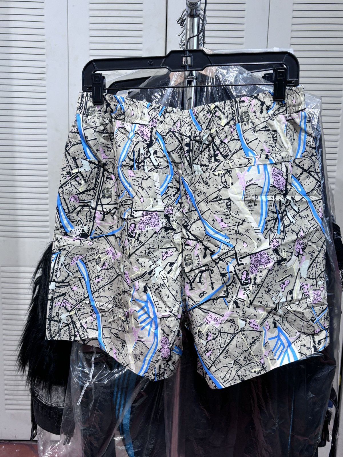 Fendi FENDI Abstract Map Print Bermuda Shorts Size US 34 / EU 50 - 2 Thumbnail