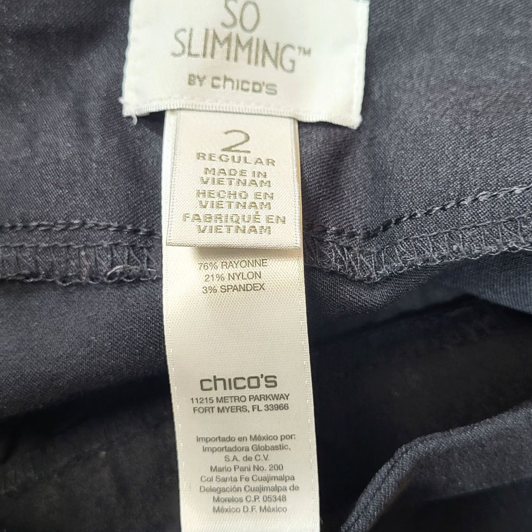 Vintage Chicos Pants Black Slimming Pull On Pockets Size 2 (10) Regular Womens Size 32" / US 10 / IT 46 - 4 Thumbnail