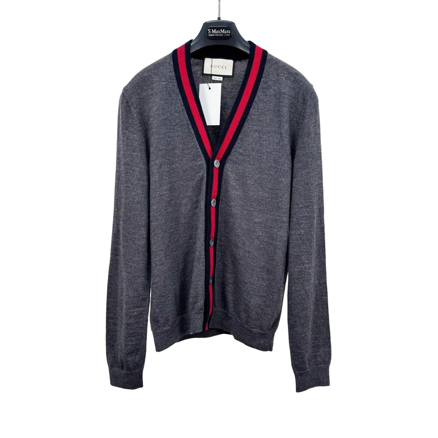 Gucci Gucci Web Stripe Trim Wool Cardigan Size S Size US S / EU 44-46 / 1 - 1 Thumbnail