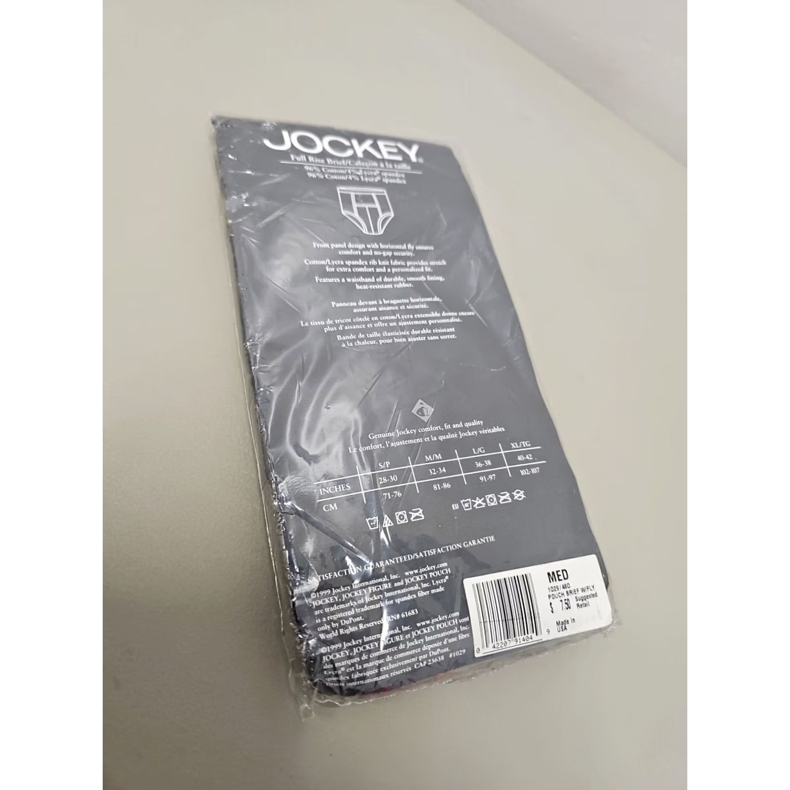 Jockey VINTAGE Jockey Boxer Brief Underwear Blue M Men 32-34 96% Cotton 4% Lycra Spandex Comfortable Fit Stretch Support Size 40R - 2 Thumbnail