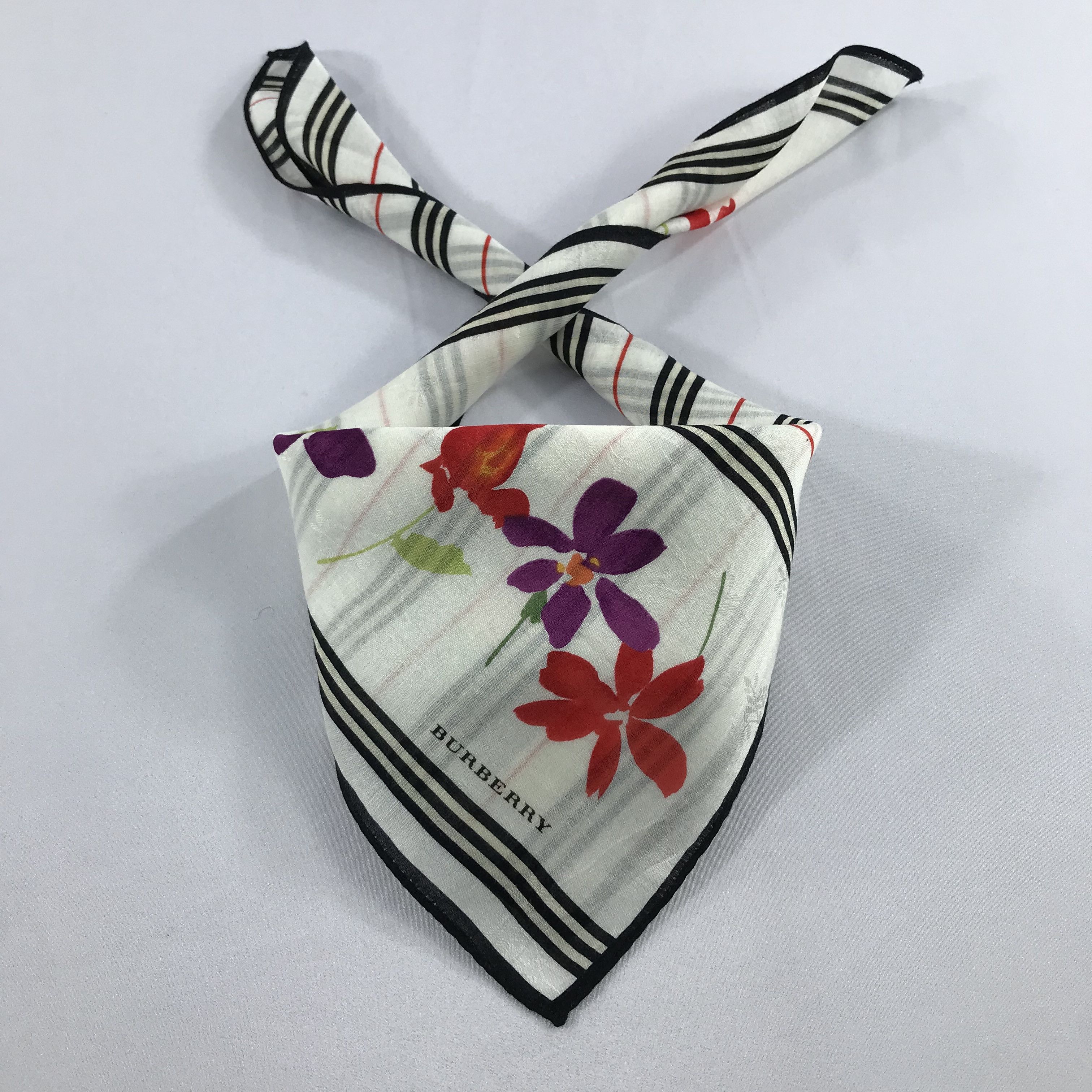 Burberry × Vintage Burberry Bandana / Handkerchief / Neckerchief - S2099 Size ONE SIZE - 3 Thumbnail