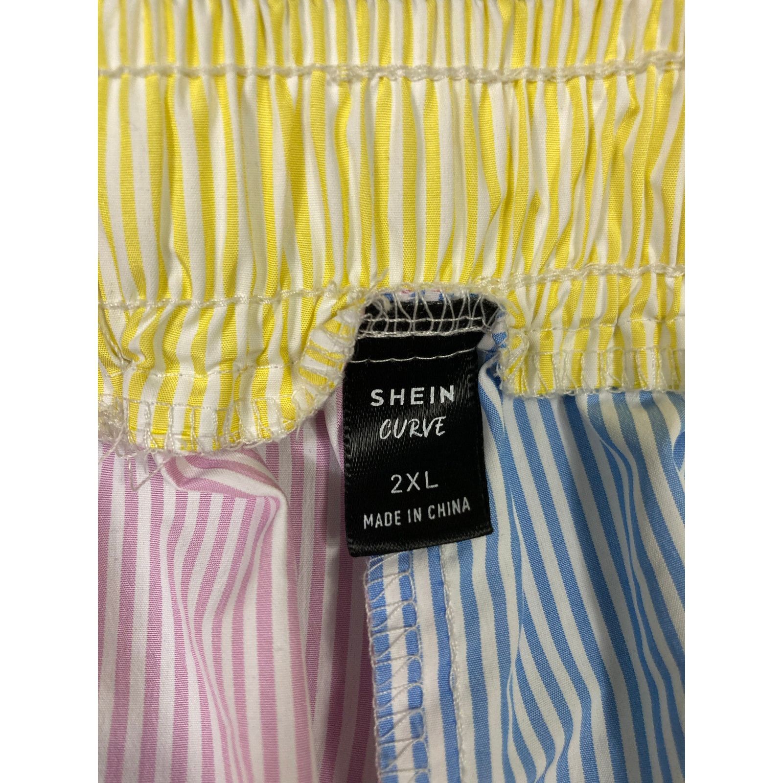 Shein SHEIN Curve Women's Plus 2XL Striped Colorblock Shorts Size 34" / US 12 / IT 48 - 7 Thumbnail