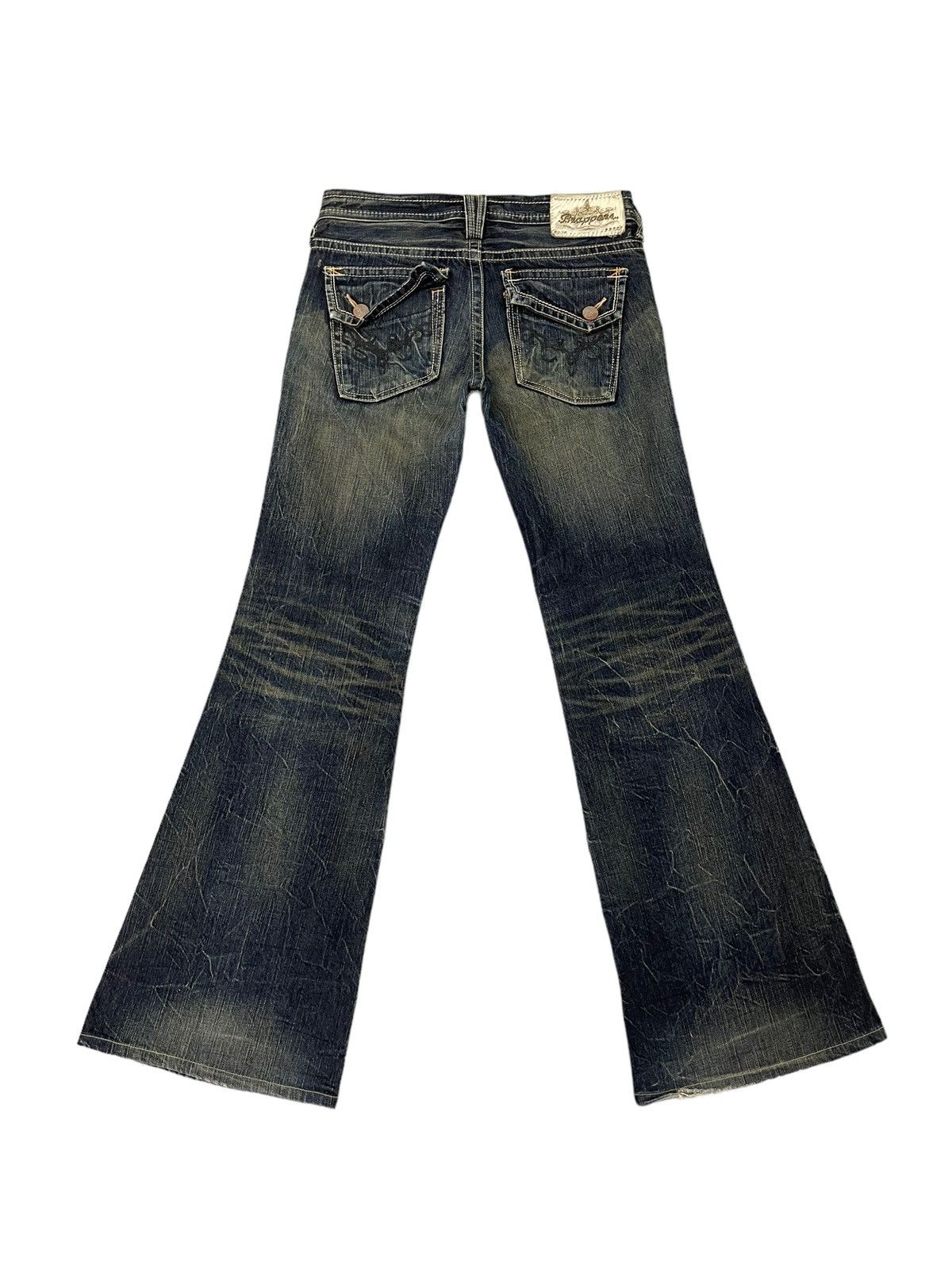 Japanese Brand Flare Jeans Brappers Japan Distres Low Rise Bell Bottom 7🟦1 Size US 28 / EU 44 - 11 Thumbnail