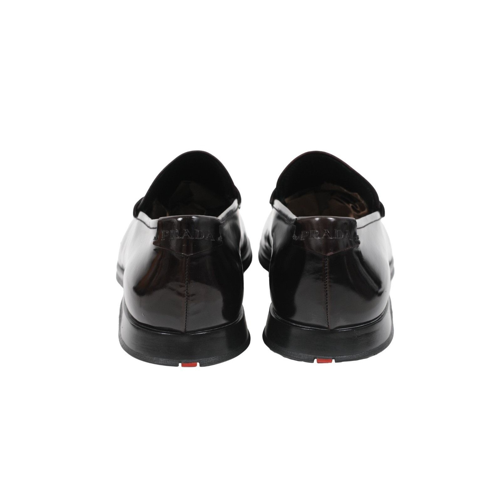 Prada Dark Red Burgundy Leather Slip On Penny Loafers - 01746-B Size US 11.5 / EU 44-45 - 6 Thumbnail