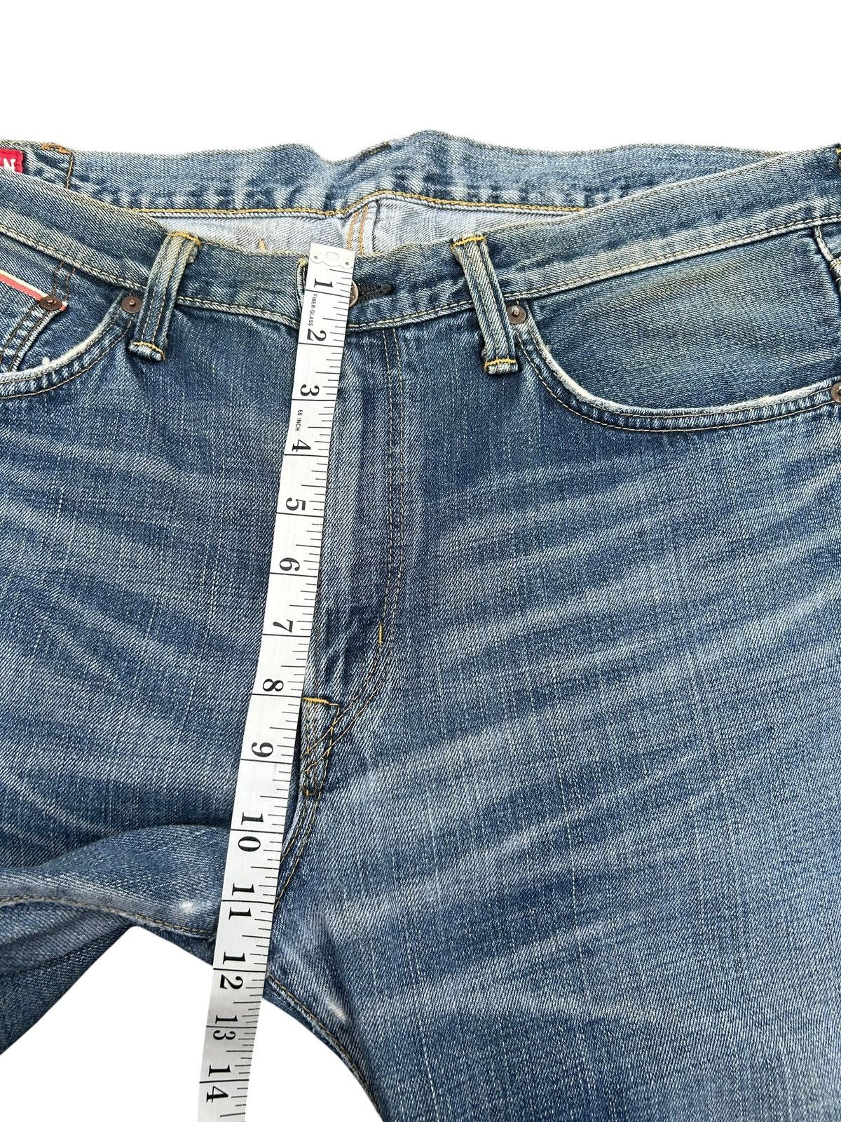 Kapital Buckle Back Vintage Edwin Selvedge Distressed Denim Jeans Size US 37 - 20 Thumbnail