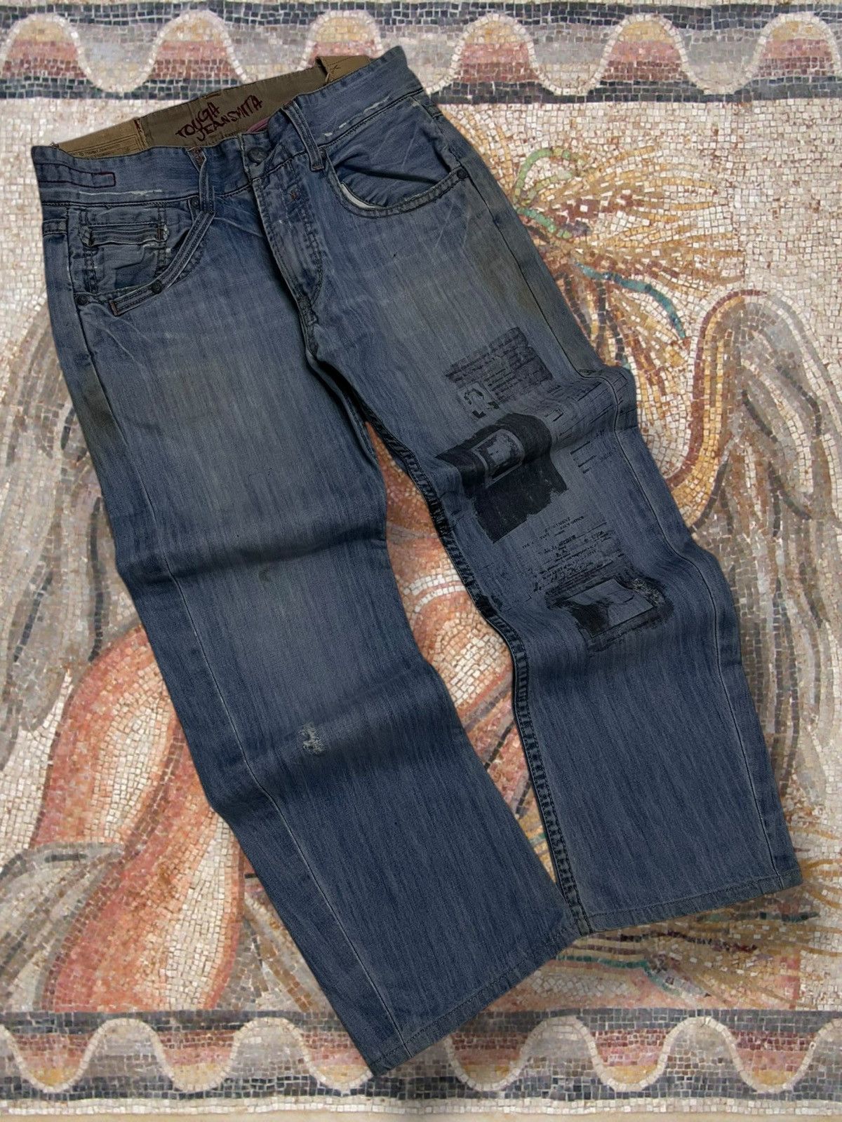 Japanese Brand Vintage 1990s OG Designer Japan Tough Serial Killer Denim Size US 34 / EU 50 - 2 Thumbnail