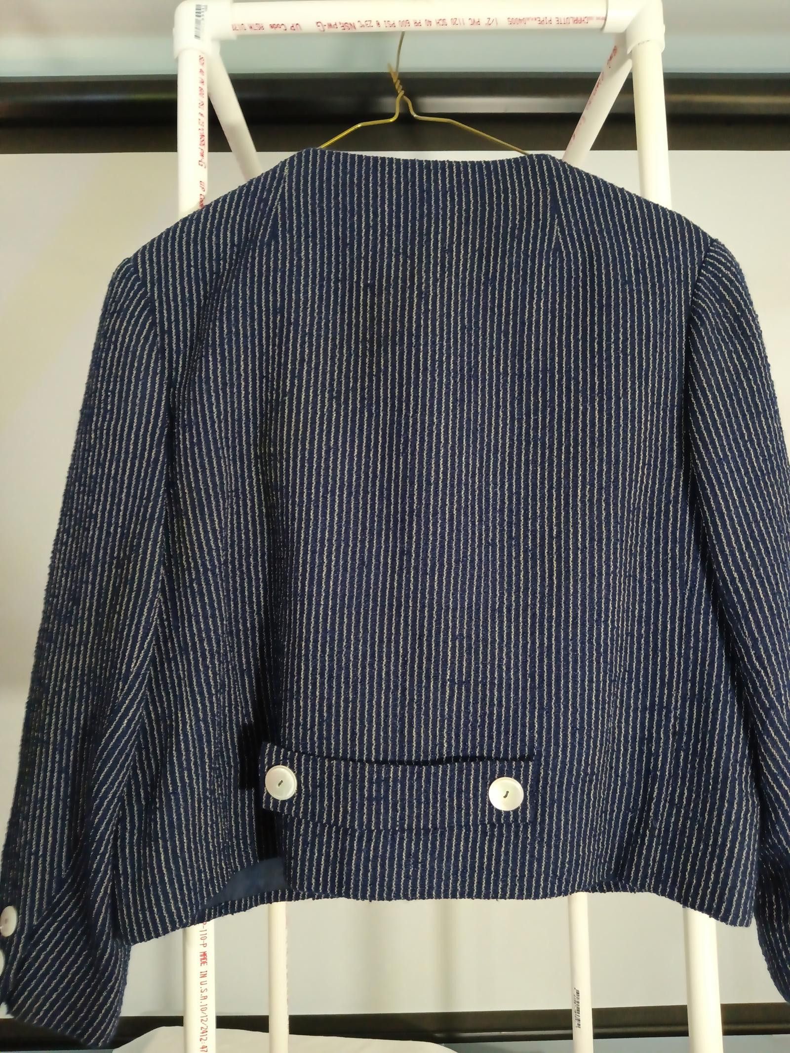 Designer Stylish Navy Stripe Jacket by Tal Saunders Size L / US 10 / IT 46 - 3 Thumbnail