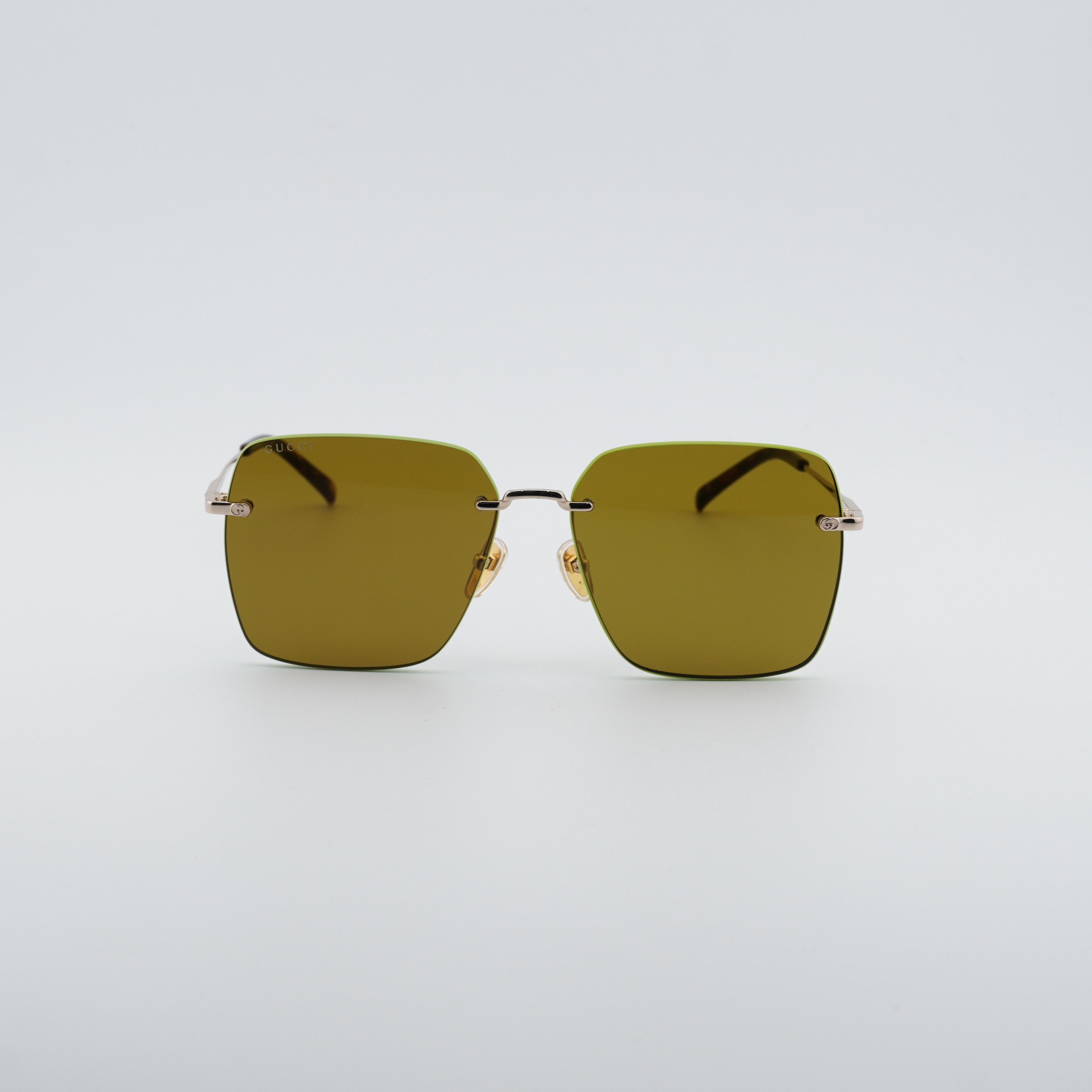 Gucci Gucci GG1955SA 004 Sunglasses Gold/Green Square Frame Size ONE SIZE - 6 Thumbnail
