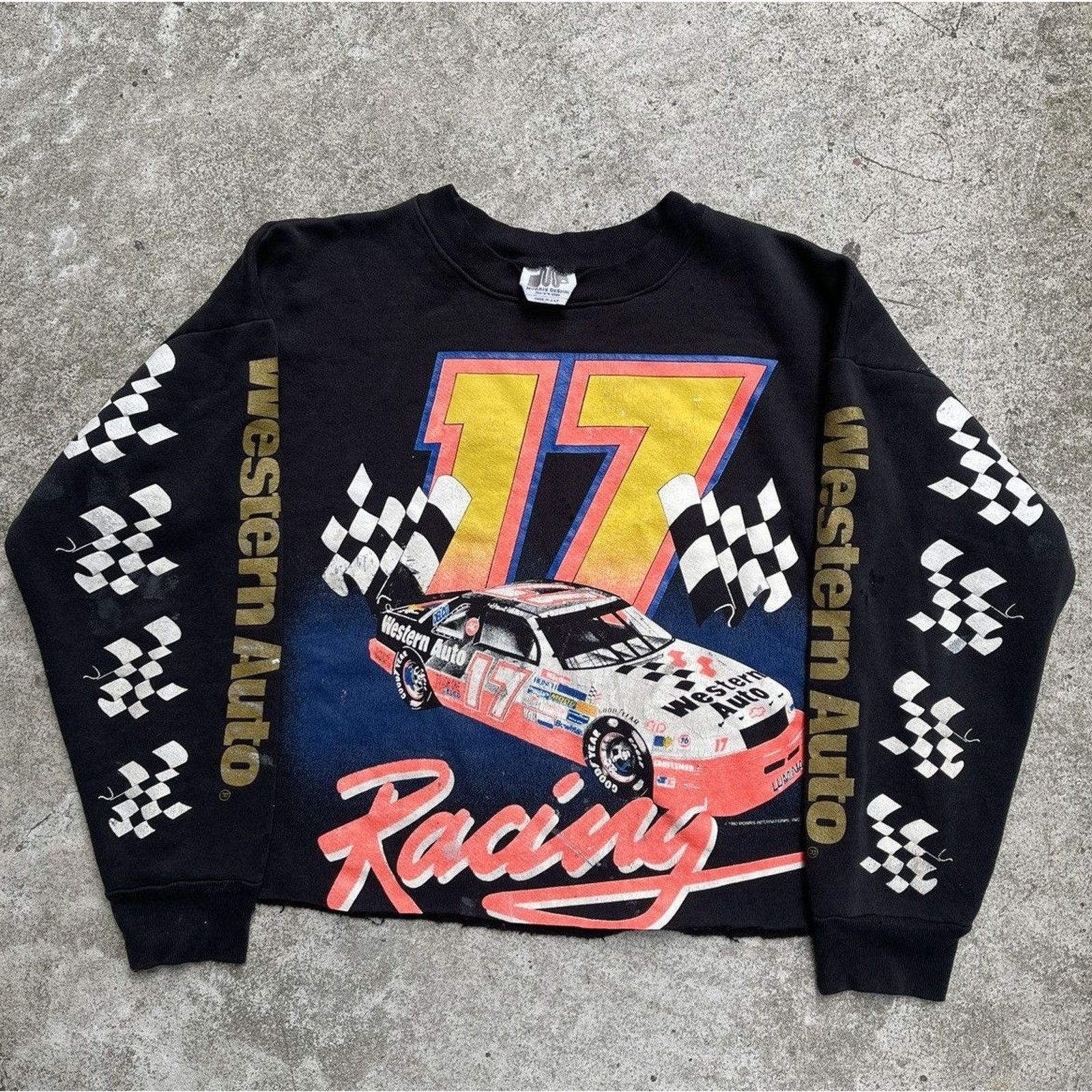 NASCAR 90s Racing Sweatshirt Thrashed Faded Distressed ERD Grunge Size US XL / EU 56 / 4 - 1 Thumbnail
