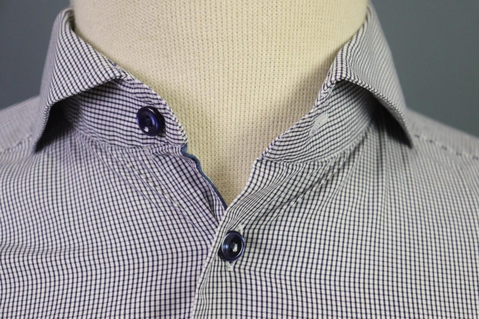 Eton Eton Super Slim Blue Check Button Down Shirt Size 39 / 15.5 Size US M / EU 48-50 / 2 - 4 Thumbnail