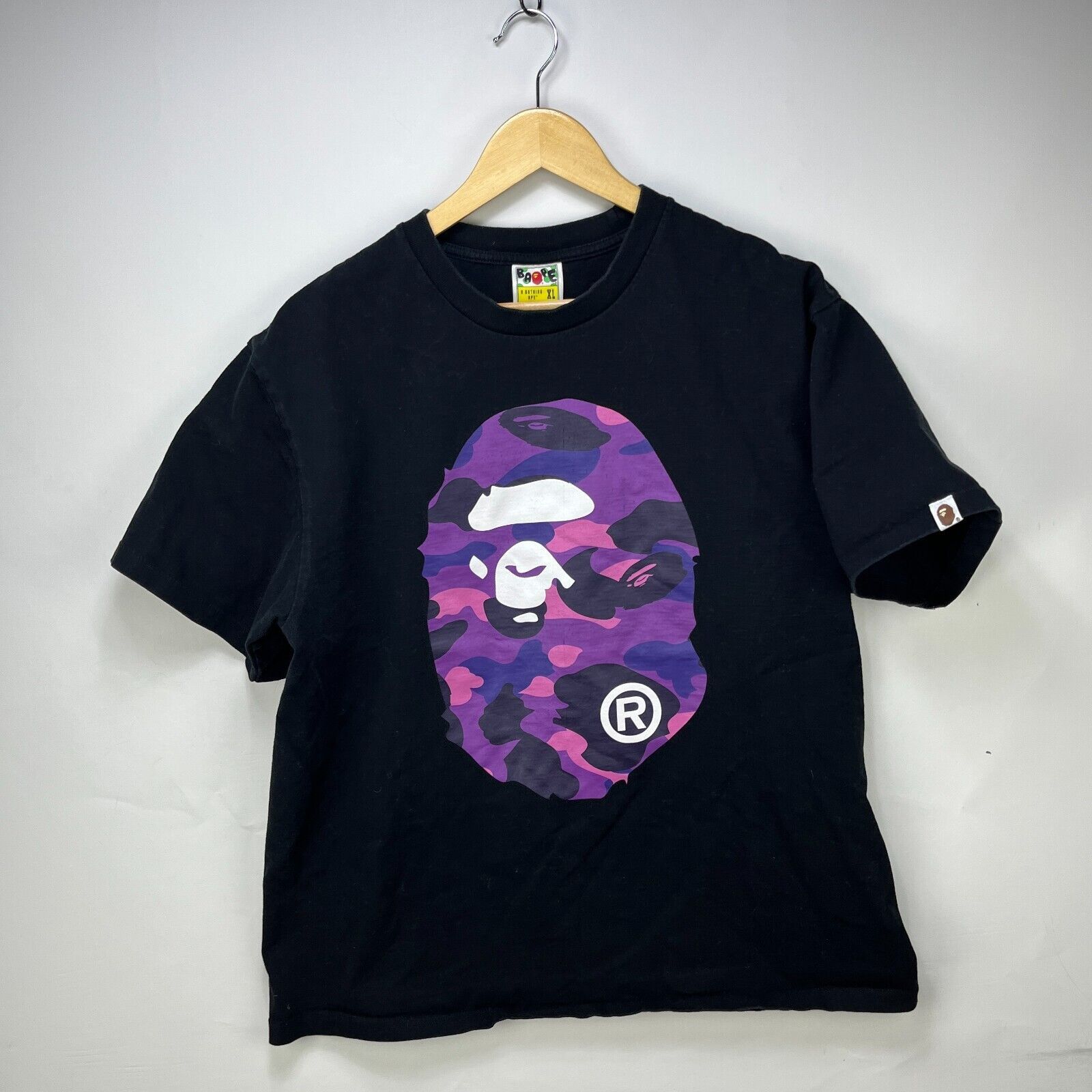 Bape × Vintage BAPE Purple Camo Big Ape Head T Shirt XL A Bathing Size US XL / EU 56 / 4 - 1 Thumbnail