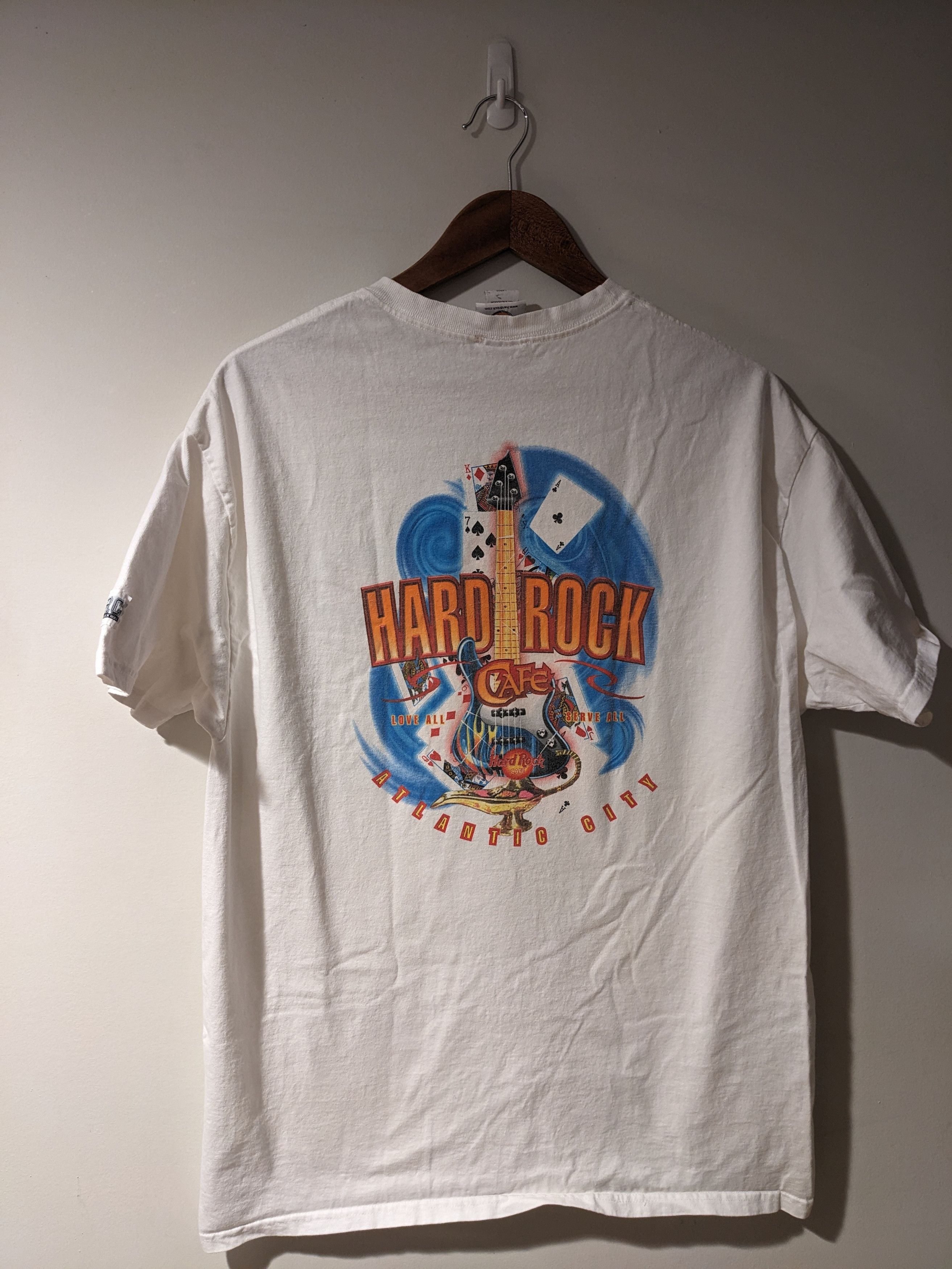 Hard Rock Cafe × Vintage Vintage 90s Hard Rock Cafe Atlantic City White Large T-Shirt Size US L / EU 52-54 / 3 - 1 Thumbnail