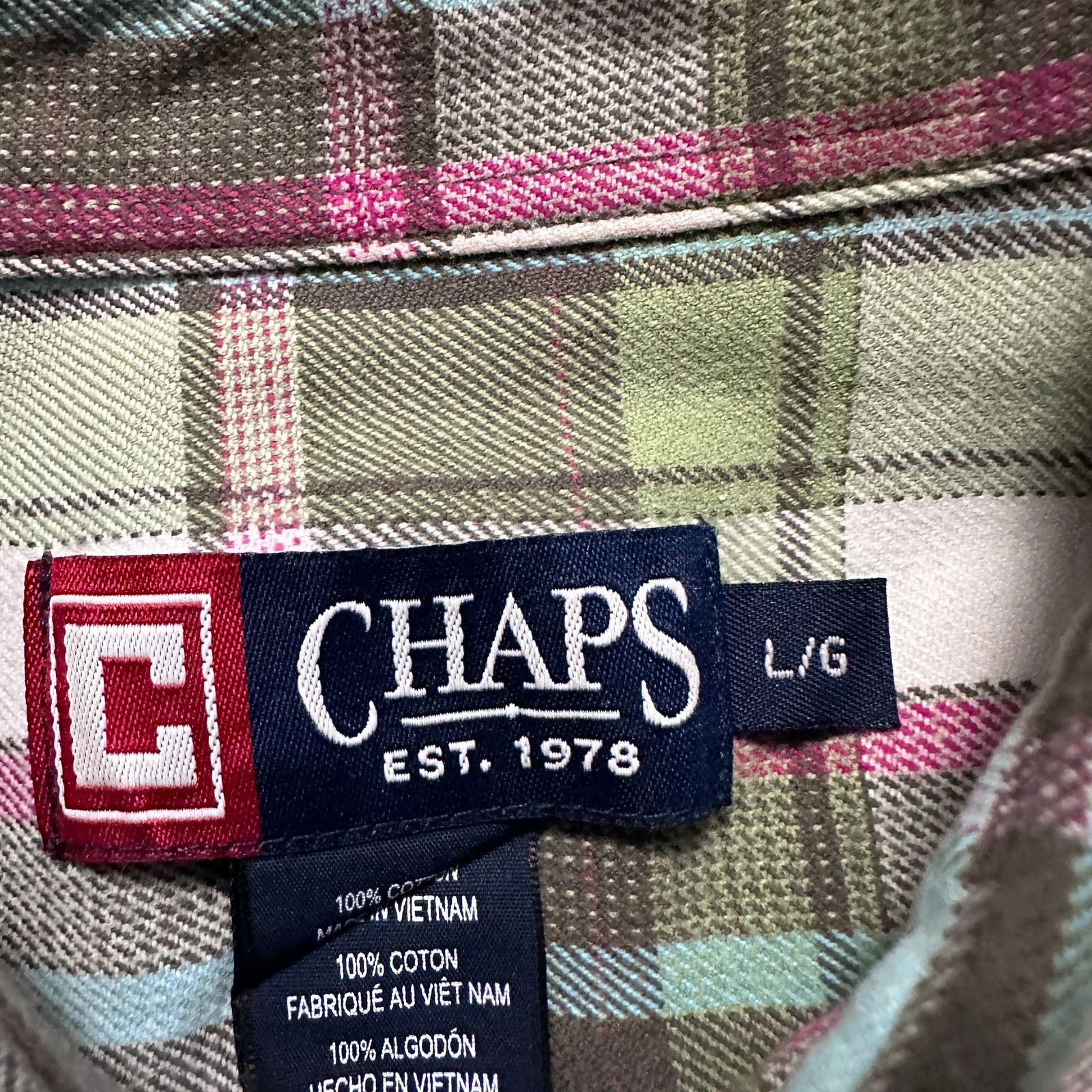 Chaps Chaps green plaid flannel button down Size US L / EU 52-54 / 3 - 5 Thumbnail