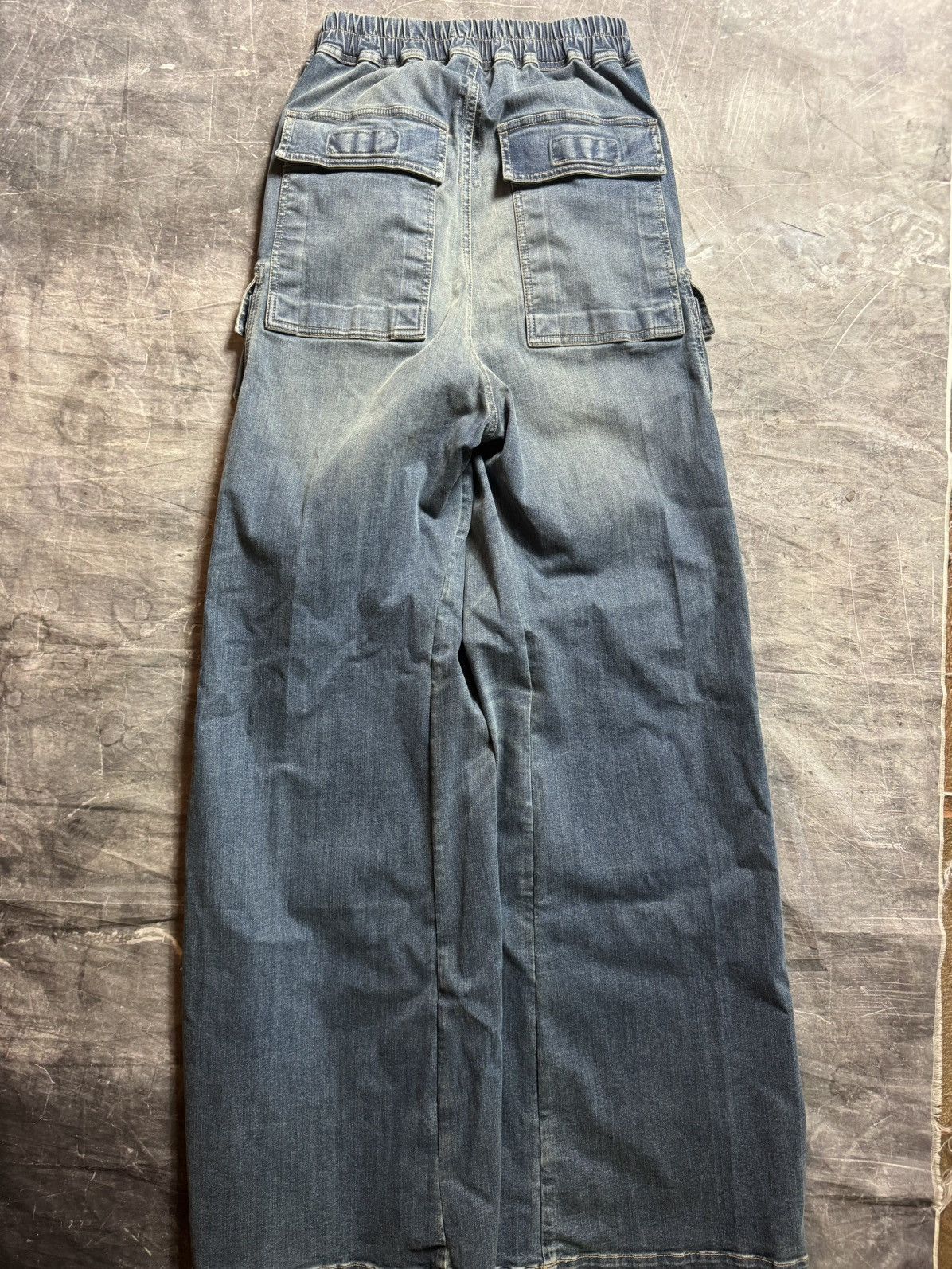 Rick Owens Drkshdw Rick Owens Drkshdw Denim Jumbo Cargo Belas in Washed Indigo Size US 30 / EU 46 - 2 Thumbnail