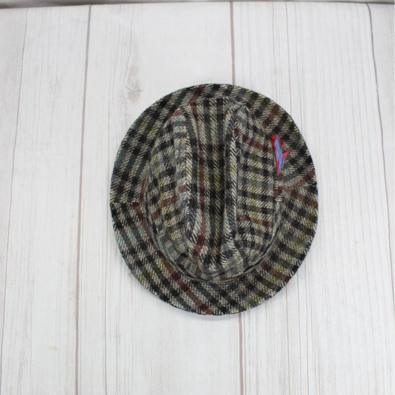 L.L. Bean × Vintage Vtg LL Bean Multi Houndstooth Fedora Lined Hat Size ONE SIZE - 4 Thumbnail