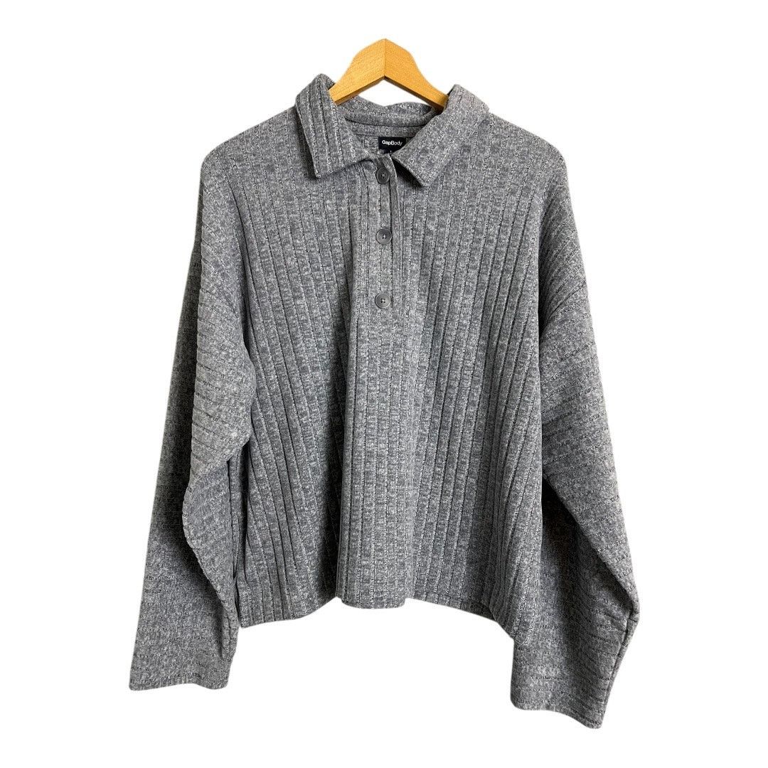 Gap Gap Body Women's Long Sleeve Gray Collared Pullover Top L Size L / US 10 / IT 46 - 1 Thumbnail