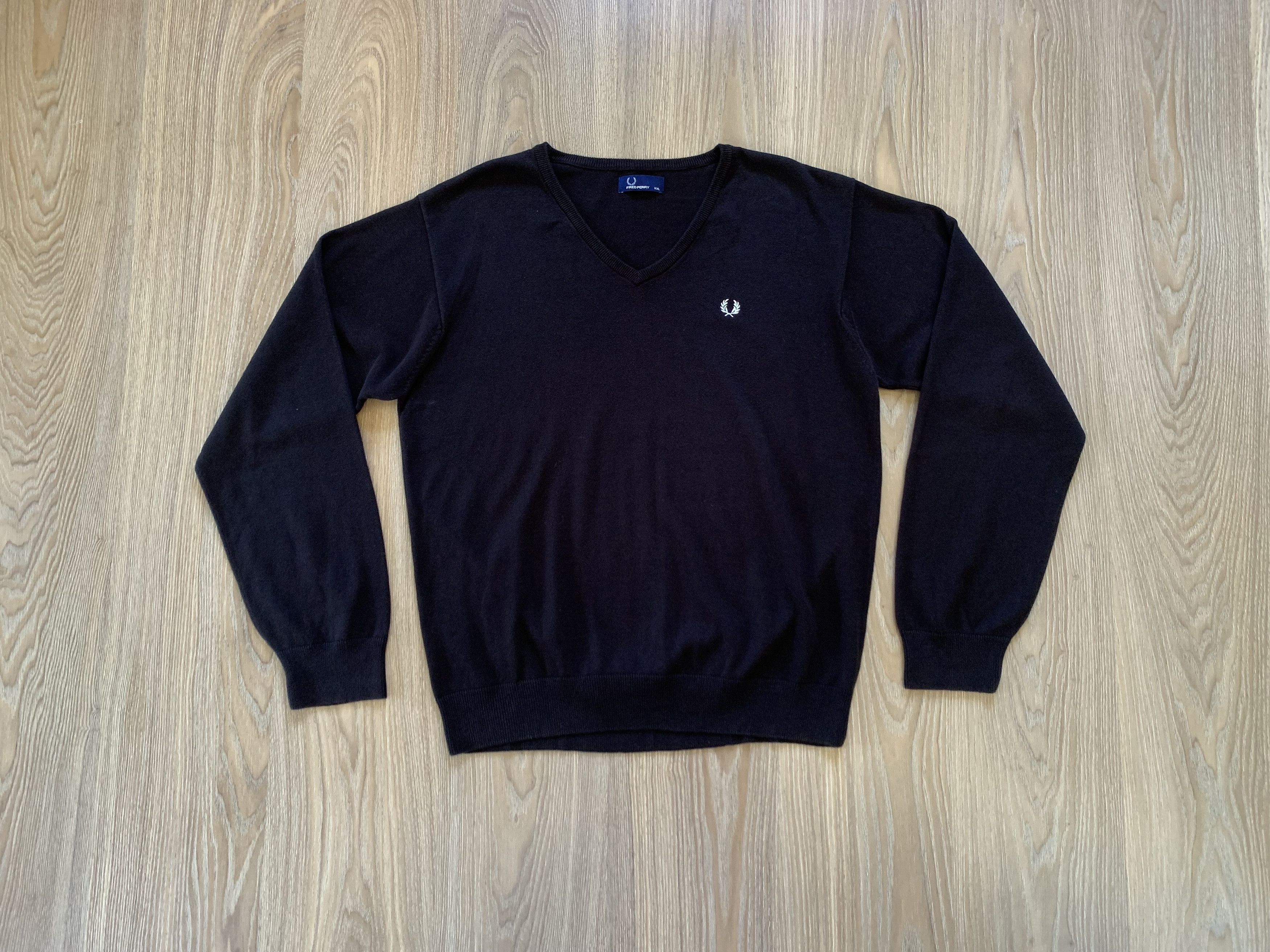 Fred Perry × Vintage Fred Perry Vintage Black Cotton Pullover Size US XXL / EU 58 / 5 - 1 Thumbnail