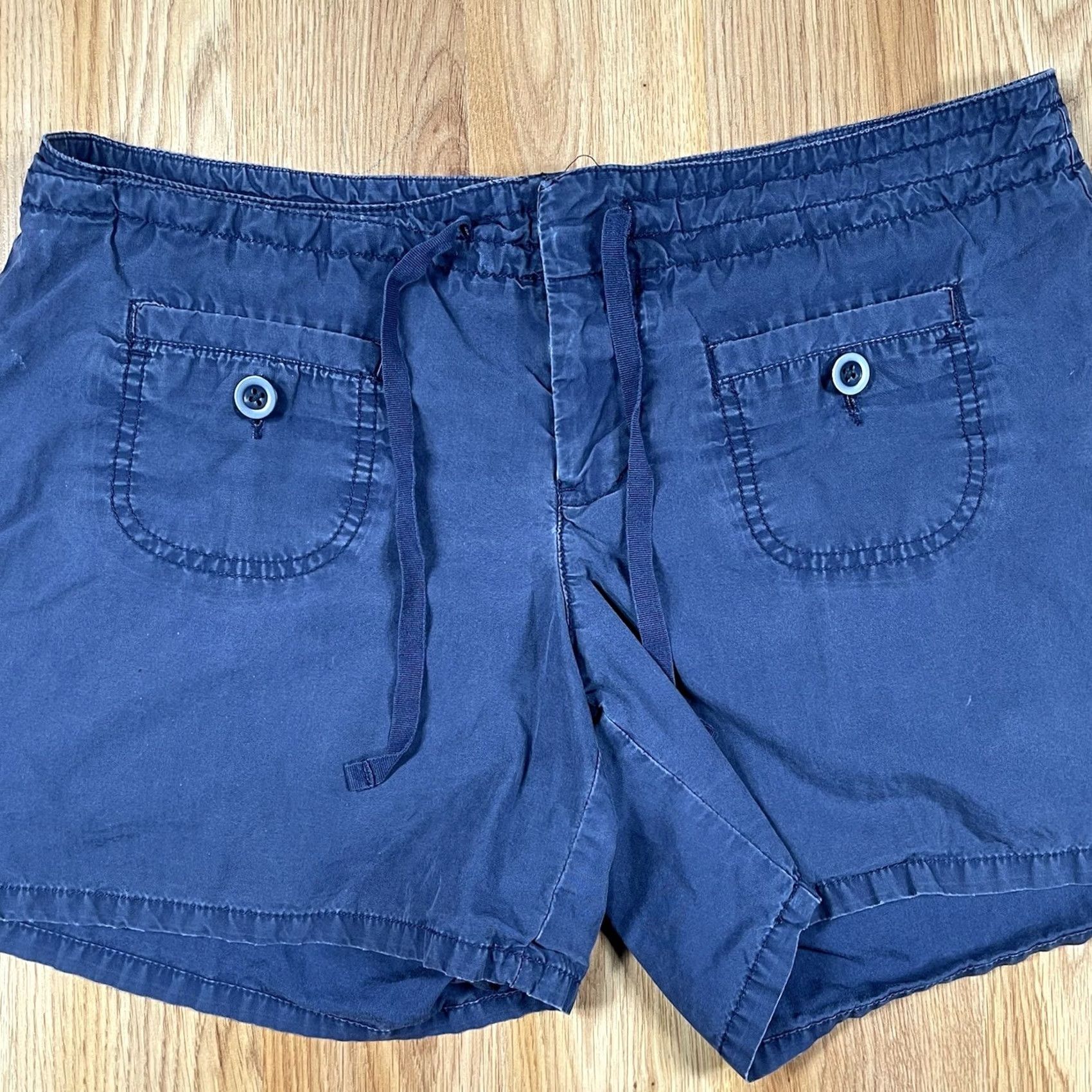 Gap Gap Shorts Womens Size 6 Navy Blue Chino Khaki 100% Cotton Flat Front Pockets Size 28" / US 6 / IT 42 - 2 Thumbnail