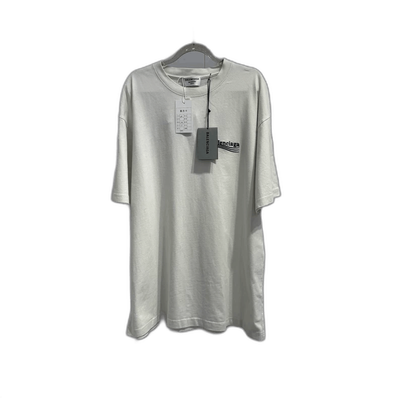 Balenciaga Balenciaga White Embroidered Logo Short Sleeve T-shirt Size US M / EU 48-50 / 2 - 1 Thumbnail