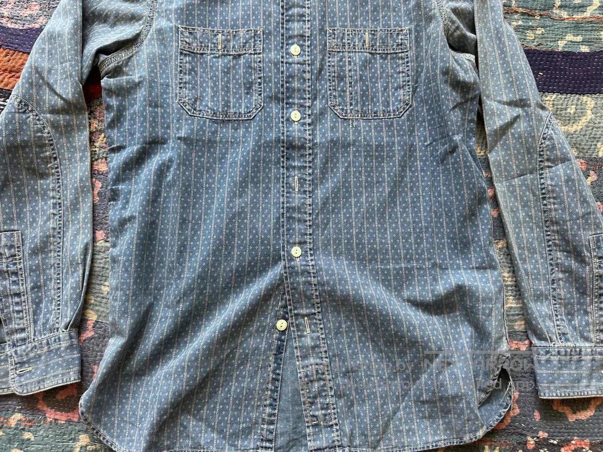 RRL Ralph Lauren vintage blue wash denim button. Size US S / EU 44-46 / 1 - 4 Thumbnail