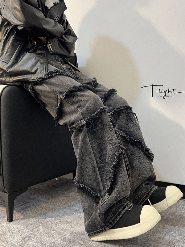 Japanese Brand × Jean Retro loose washed patchwork jeans Size US 32 / EU 48 - 5 Thumbnail