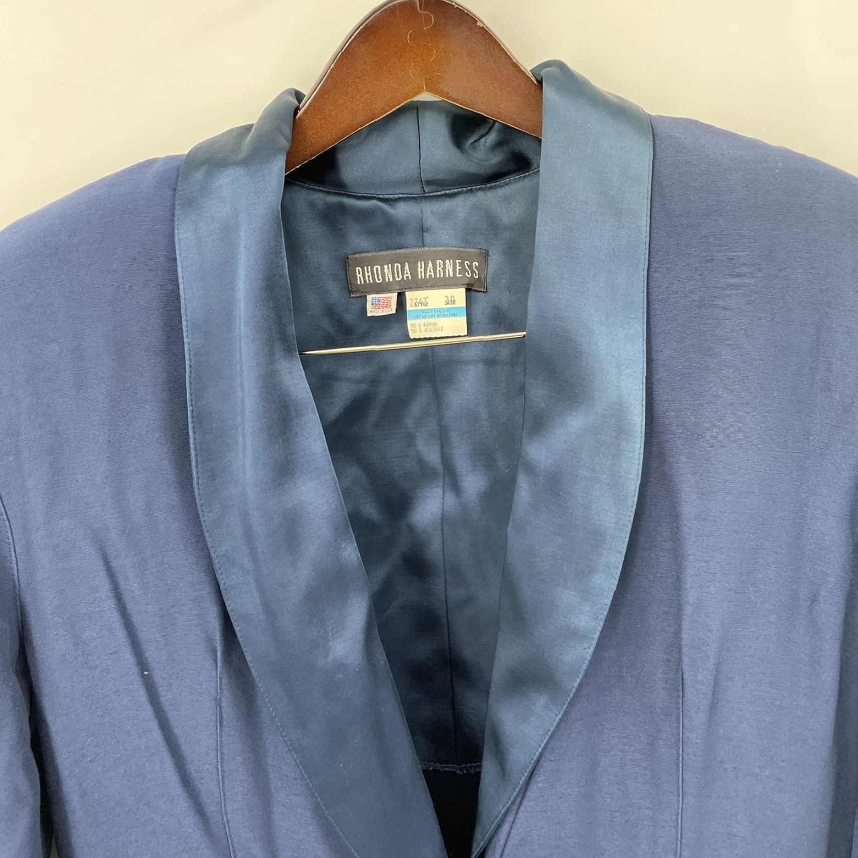 Honda Vintage Rhonda Harness Dress Womens 10 Blue Shirt Dress 1990s Secretary/Geek Vintage 90s Womens Size 10 Blue Shirt Dress Size L / US 10 / IT 46 - 2 Thumbnail