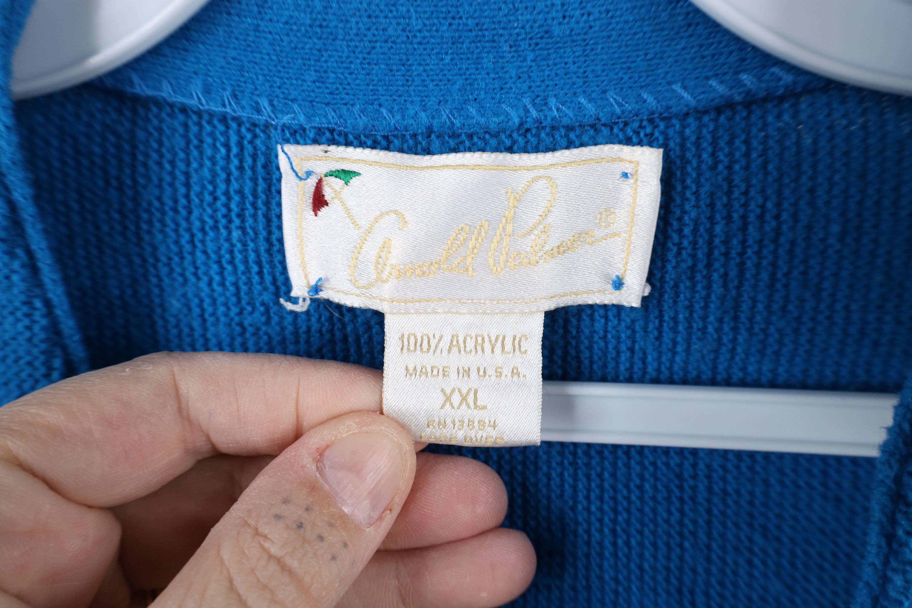 Vintage Vintage 60s 70s Streetwear Knit Cardigan Sweater Blue USA Size US XXL / EU 58 / 5 - 8 Thumbnail