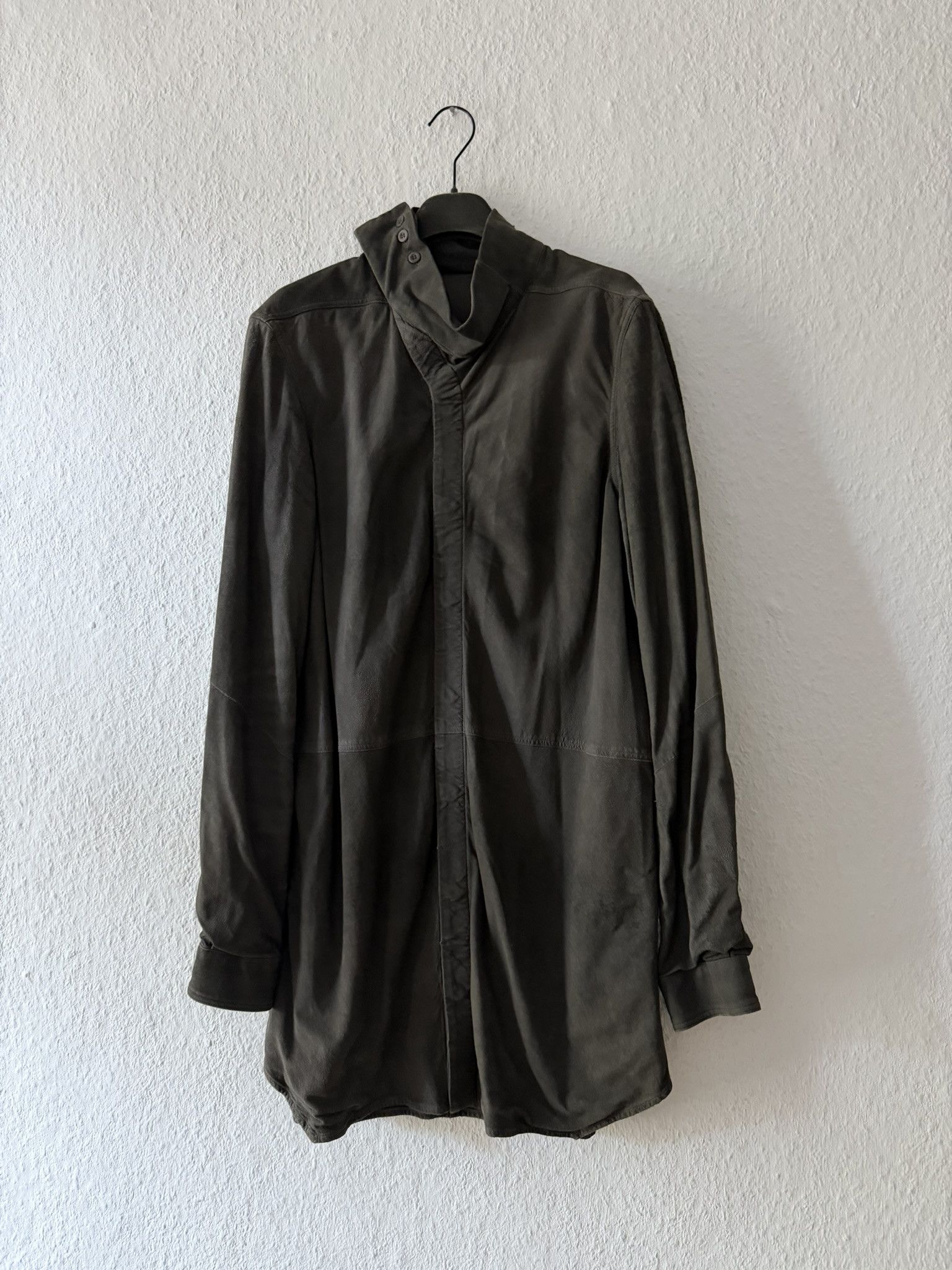 Rick Owens F/W 16 “MASTODON” Blistered Lamb Leather Trench Shirt L/54 Size US L / EU 52-54 / 3 - 1 Thumbnail