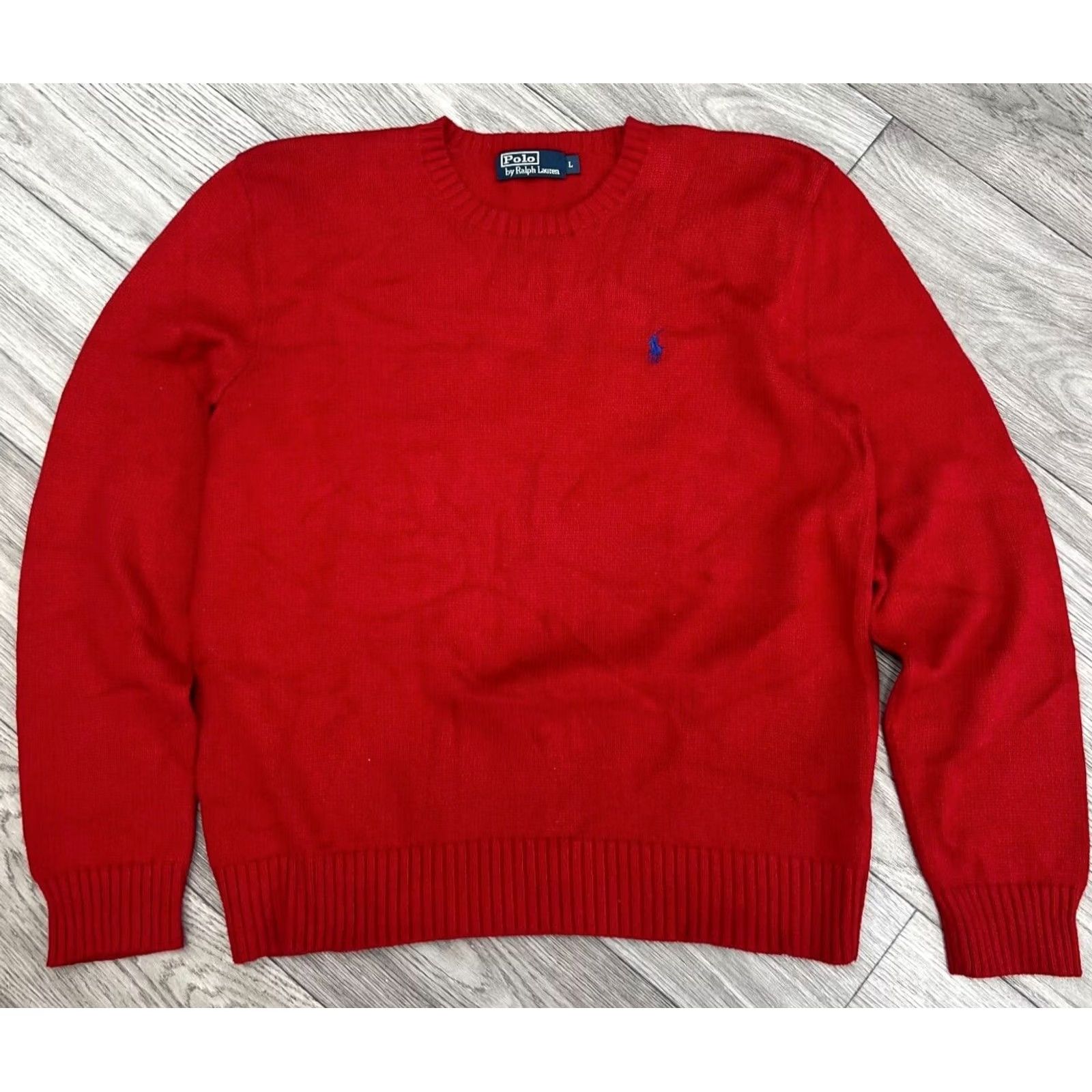 Polo Ralph Lauren Polo Ralph Lauren Sweater Mens L Red Vtg Knit Pullover Crew Neck Men Size Size US L / EU 52-54 / 3 - 2 Thumbnail