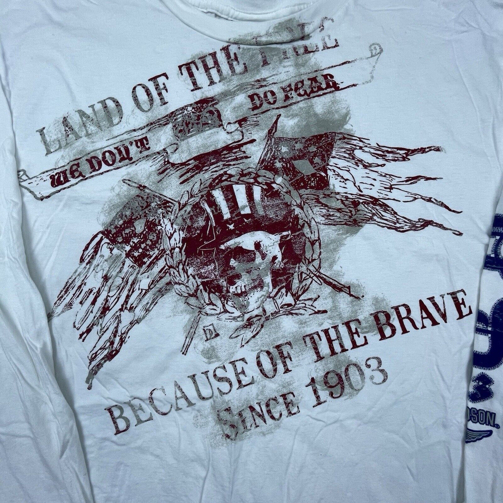 Harley Davidson HarleyDavidson Shirt 2XL Skull Flag Free Brave Don't Do Fear Size US XXL / EU 58 / 5 - 3 Thumbnail