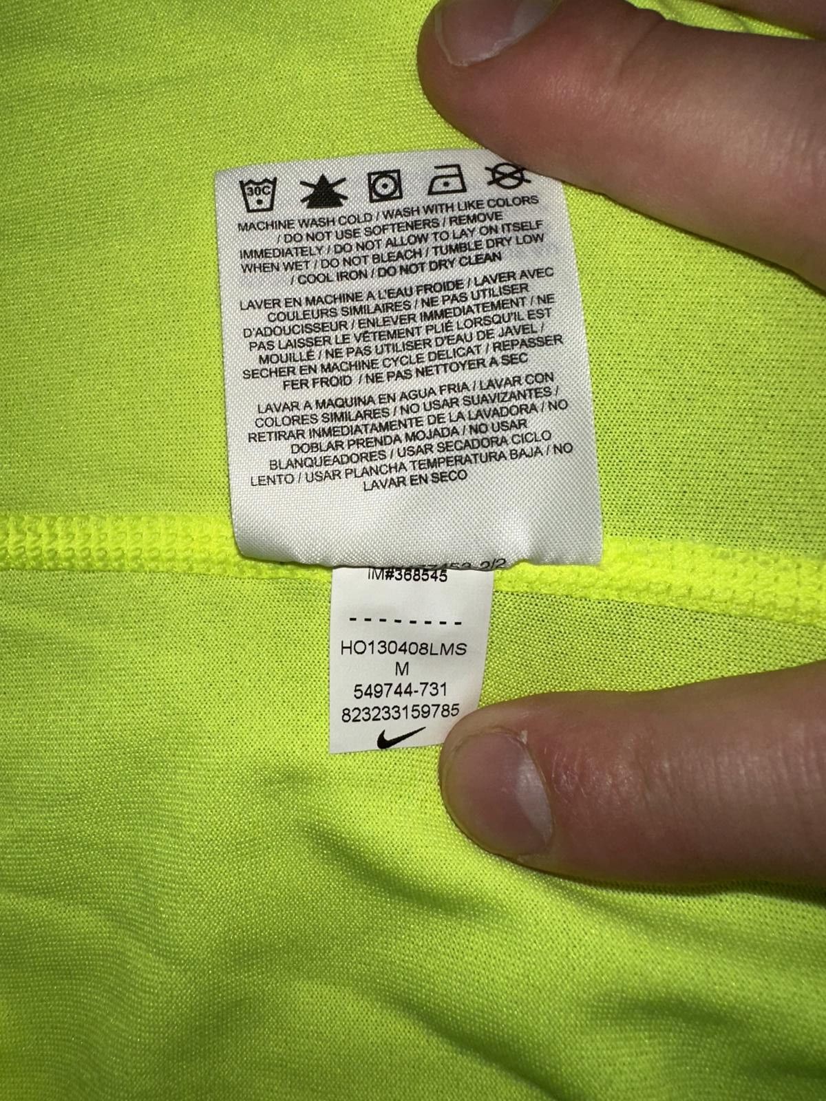 Nike Nike Men’s Dri-FIT S/S Lacrosse Yellow Player Silhouette Shirt Size US M / EU 48-50 / 2 - 7 Thumbnail