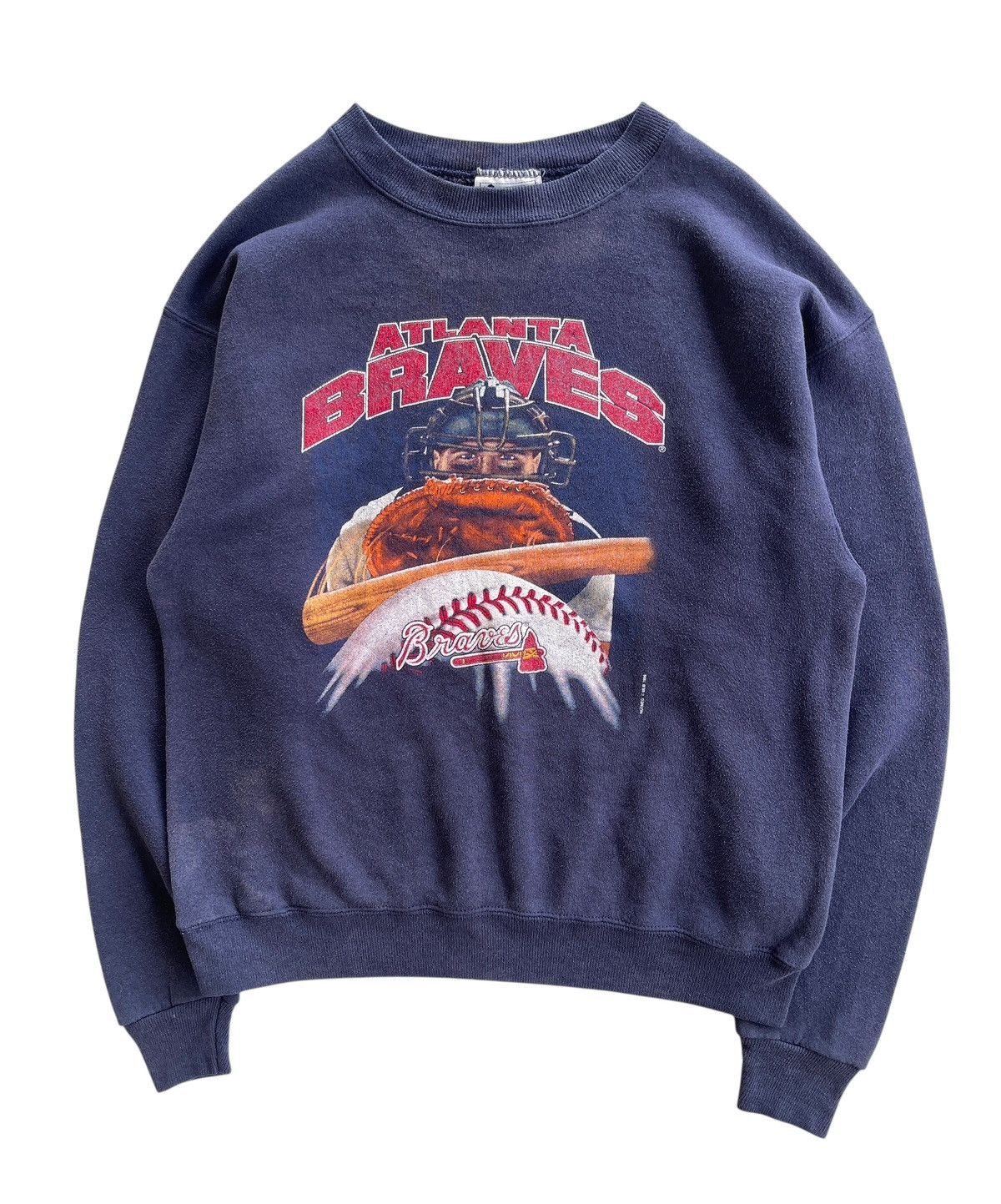Vintage 1996 Atlanta Braves MLB Nutmeg Sunfaded Sweater Size US L / EU 52-54 / 3 - 1 Thumbnail