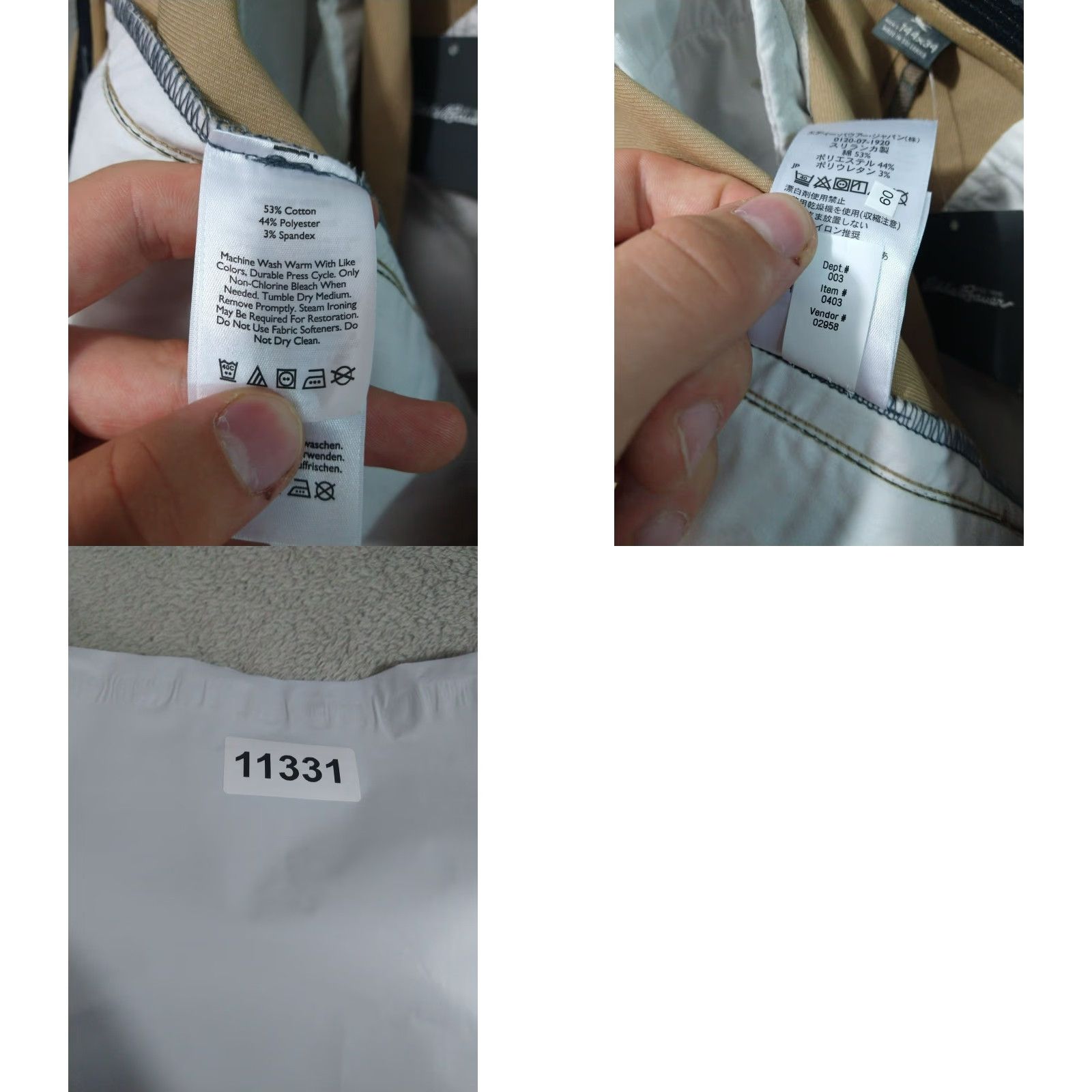 Eddie Bauer Eddie Bauer Pants Mens 44x34 Beige Chino Sport Flex Straight Leg Flat Front Size US 34 / EU 50 - 8 Thumbnail